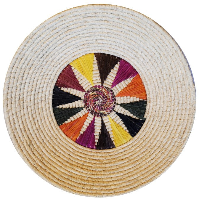 Rainbow Sun Decorative Basket - Fair Trade and Hand Made by Peruvian Amazon Artisan - Amazon Ecology