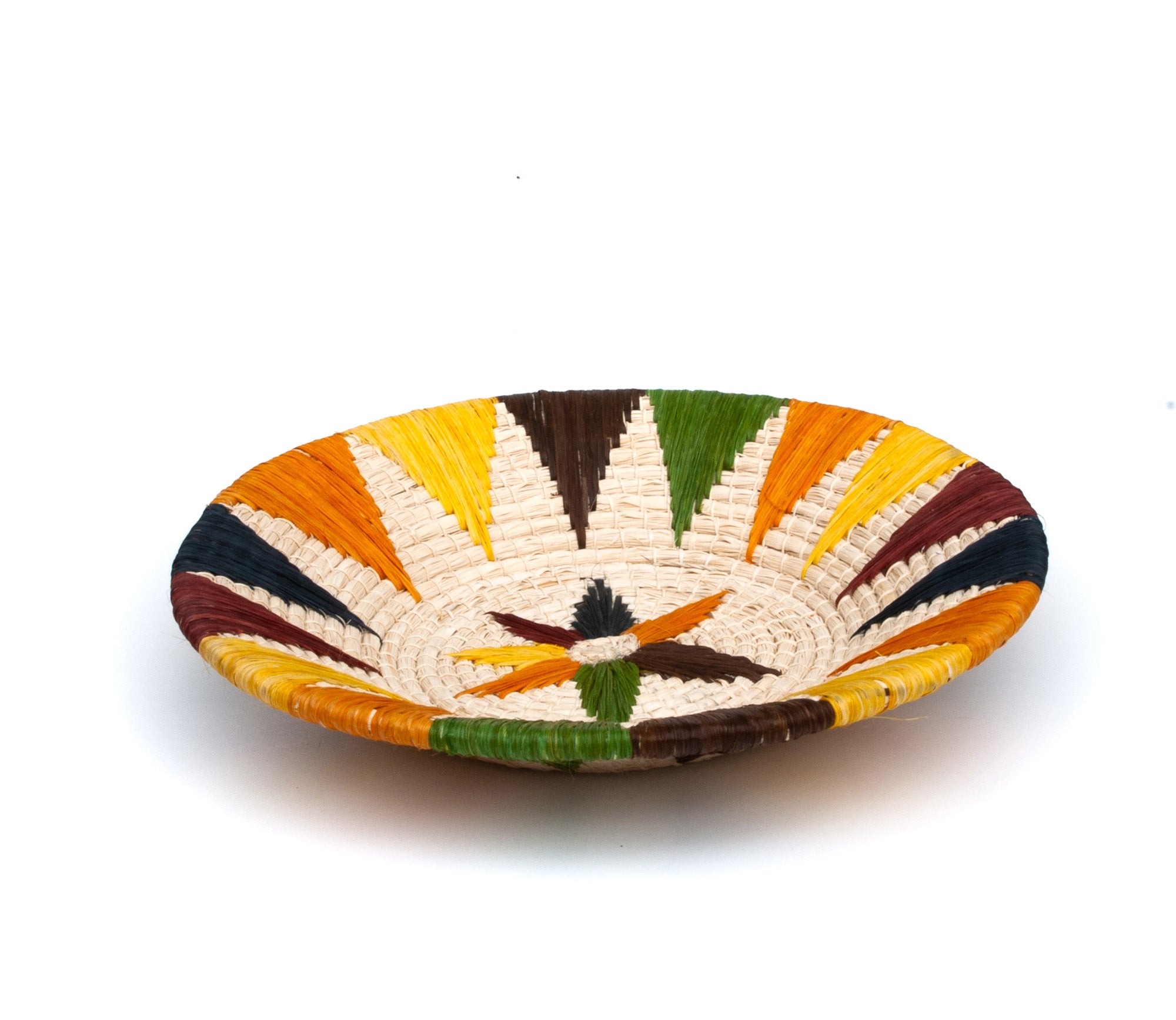 Rainbow Chevron and Star Flower Decorative Basket - Fair Trade and Handwoven - Amazon Ecology