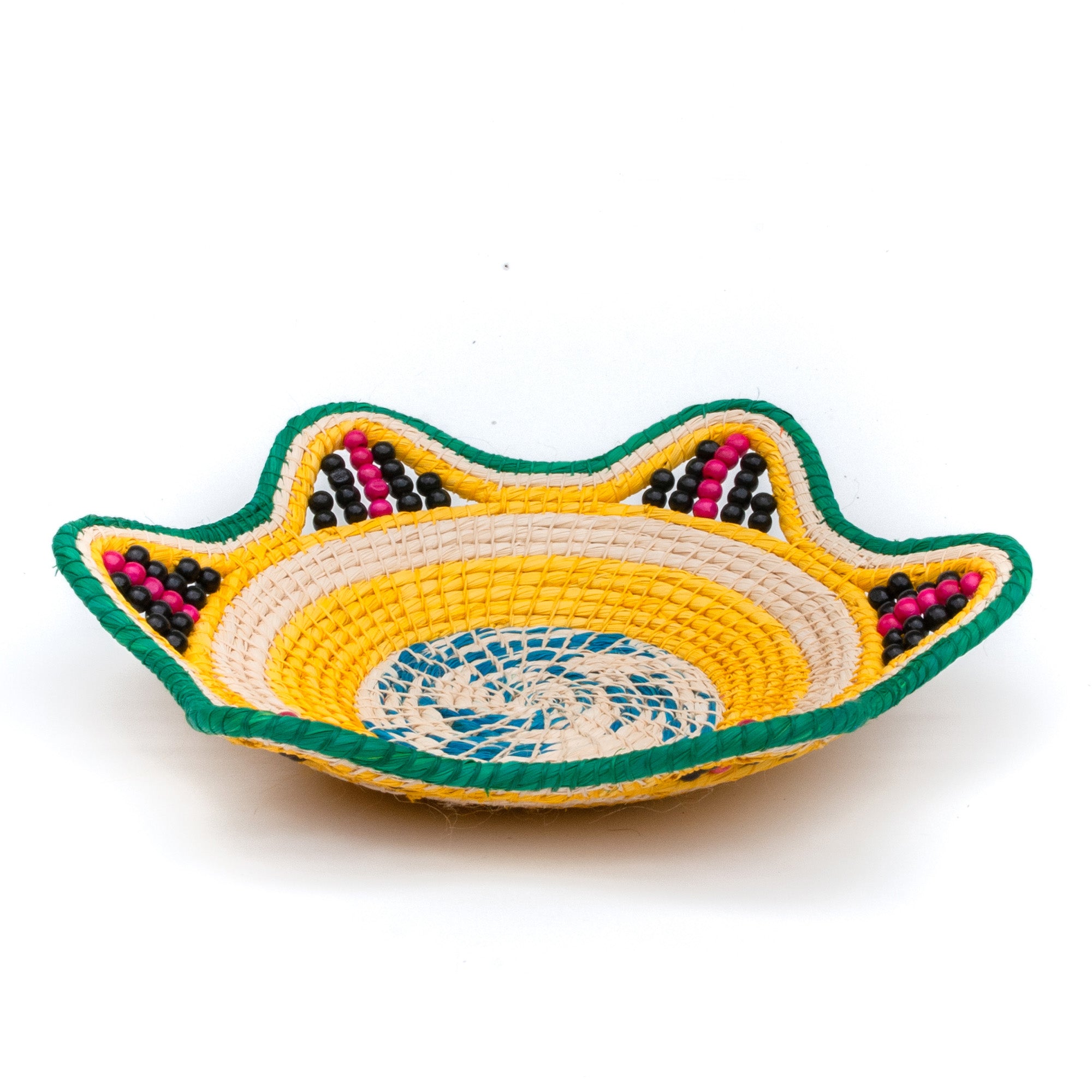 LEMON AND LIME - HANDMADE CHAMBIRA PALM FIBER BASKET - WOVEN BY ARTISAN FROM PERUVIAN AMAZON - Amazon Ecology