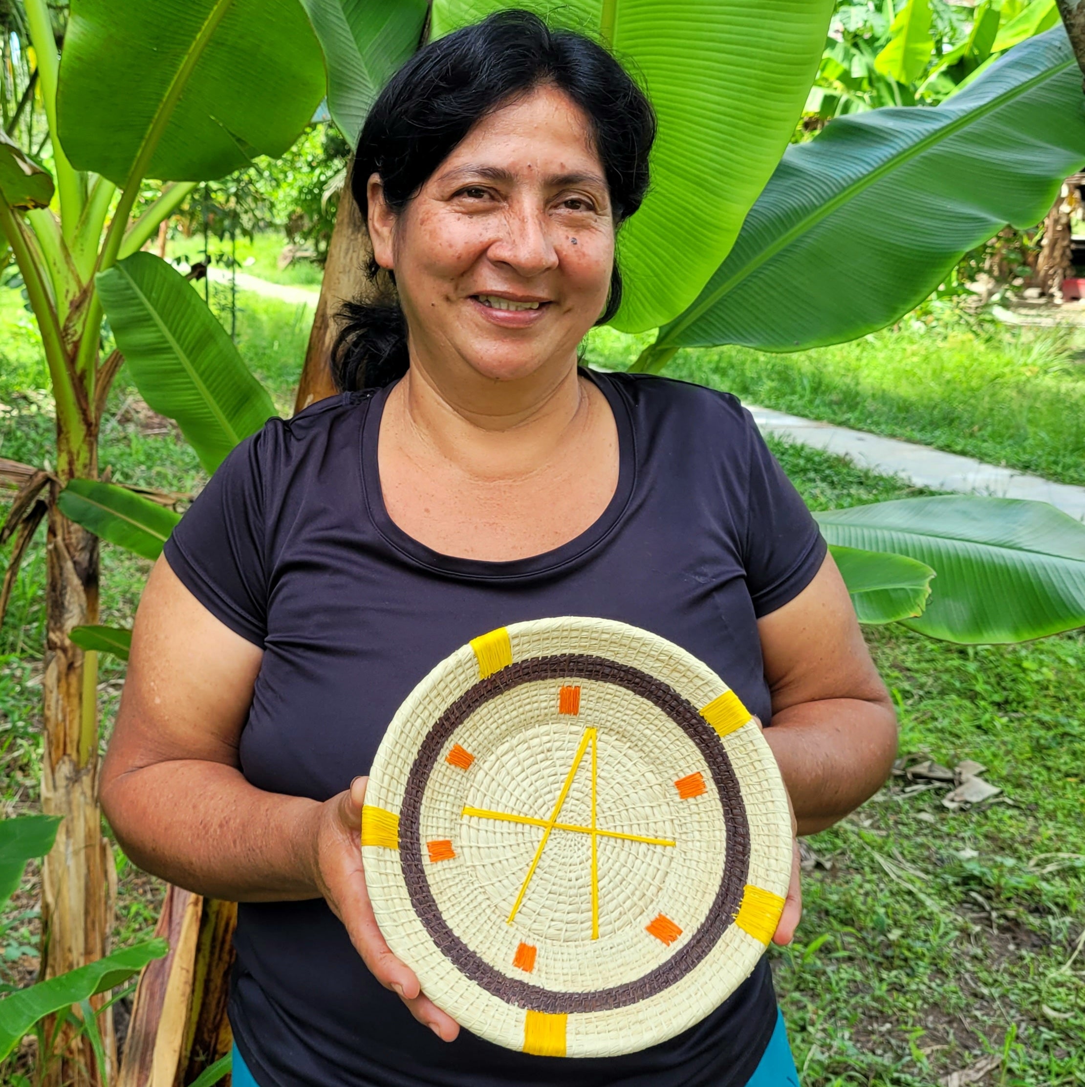 Yellow A - Fair Trade Basket - Handmade by Peruvian Amazon artisan - Amazon Ecology
