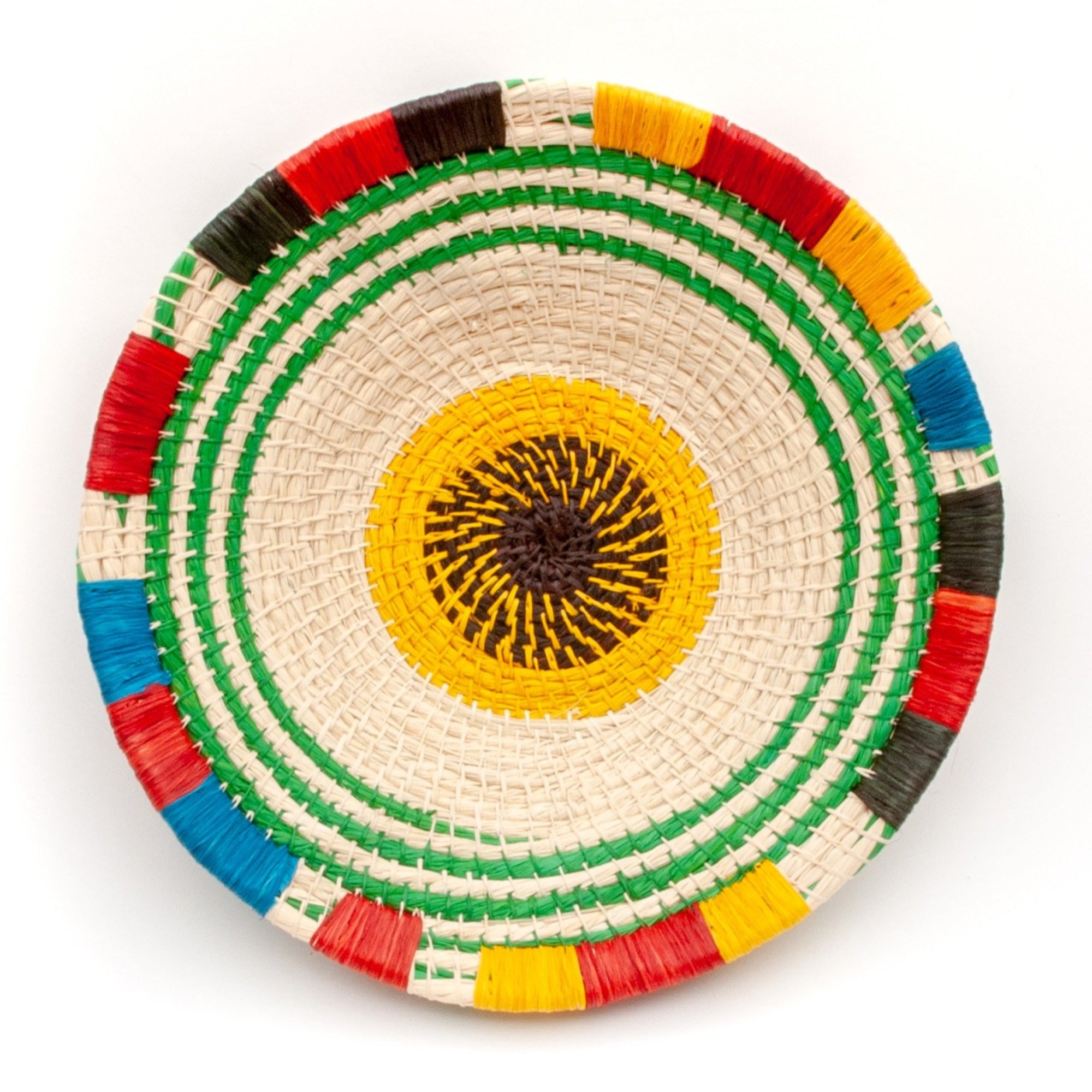 RAINBOW AROUND THE SUN - HANDMADE CHAMBIRA PALM FIBER BASKET - WOVEN BY ARTISAN FROM PERUVIAN AMAZON - Amazon Ecology