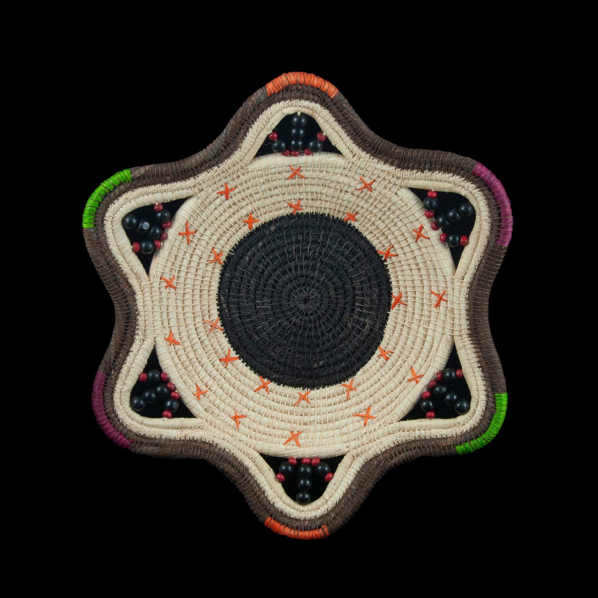 Chocolate and Cream Decorative Basket with Orange and Green Accents - Amazon Ecology