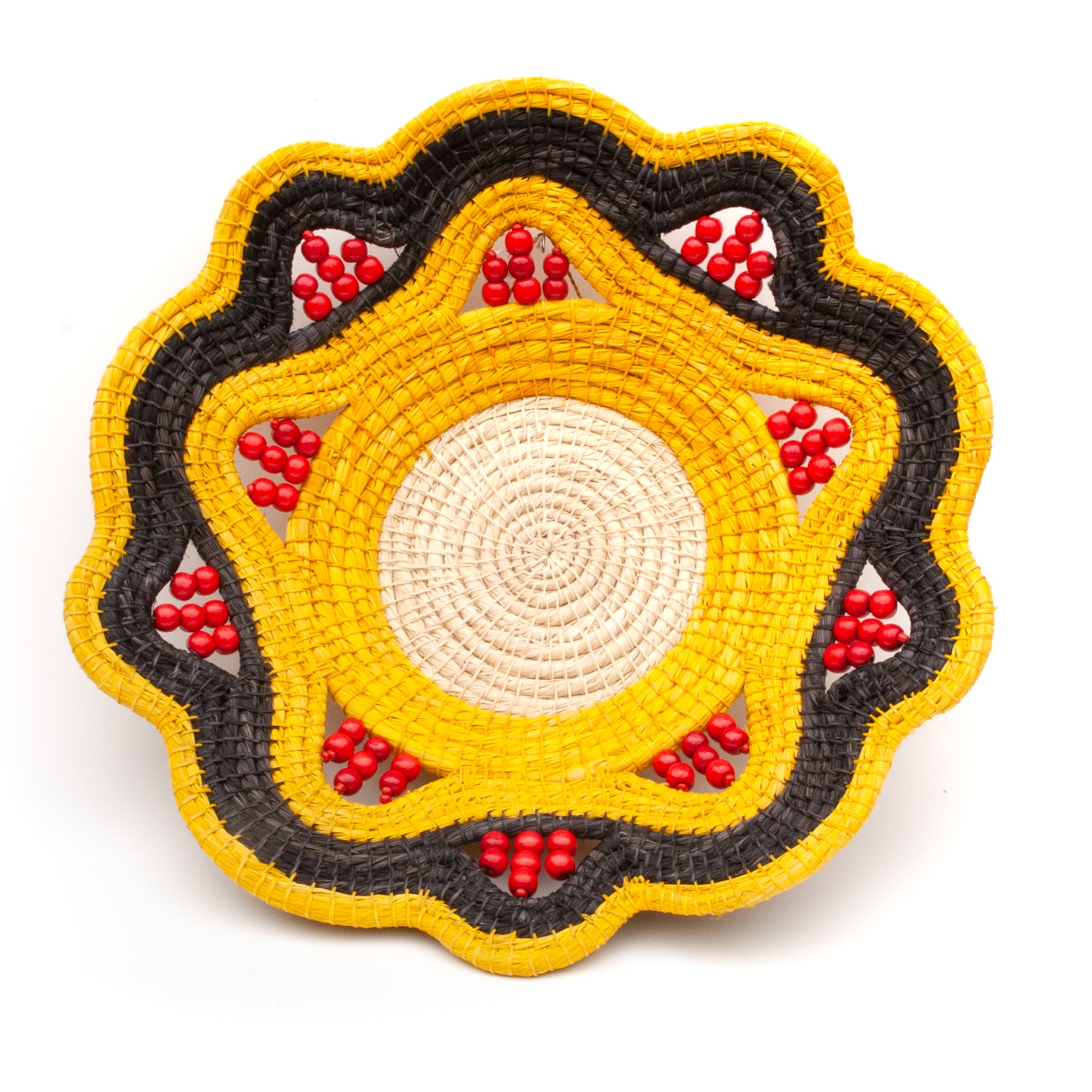 ECLIPSE AROUND SUN HANDMADE CHAMBIRA PALM FIBER BASKET - WOVEN BY ARTISAN FROM PERUVIAN AMAZON - Amazon Ecology