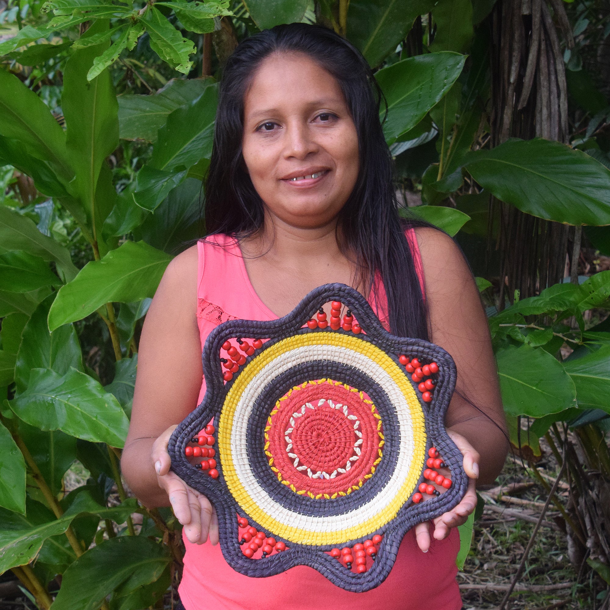 Midnight Sun - Stunning Decorative Basket - Fair Trade and Hand made by Peruvian Amazon artisan - Amazon Ecology