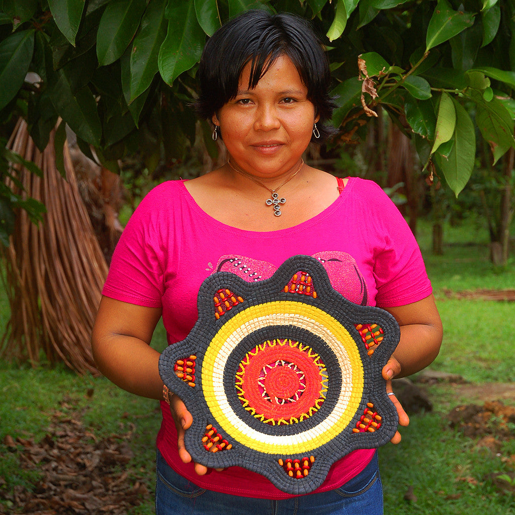 Midnight Sun - Stunning Decorative Basket - Fair Trade and Hand made by Peruvian Amazon artisan - Amazon Ecology