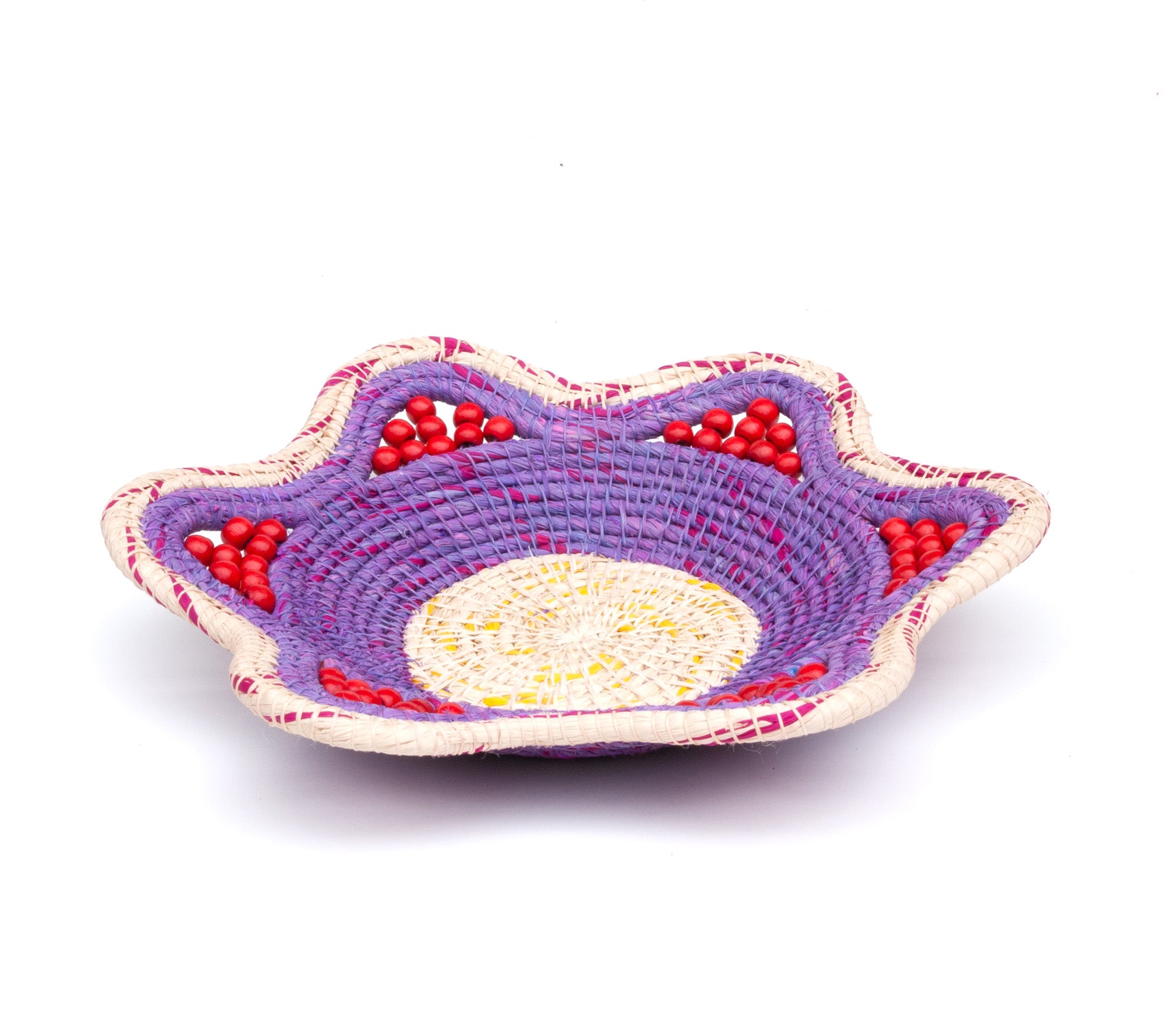 GRAPE WITH CHERRIES -HANDMADE CHAMBIRA PALM FIBER BASKET -  WOVEN BY ARTISAN FROM PERUVIAN AMAZON - Amazon Ecology