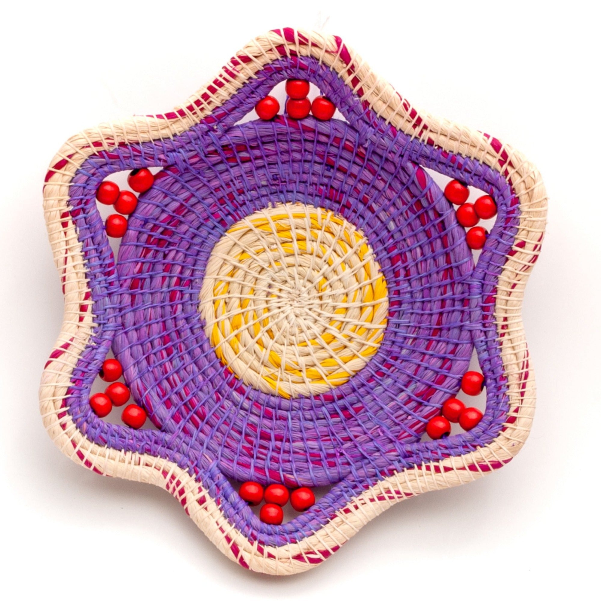 GRAPE WITH CHERRIES -HANDMADE CHAMBIRA PALM FIBER BASKET -  WOVEN BY ARTISAN FROM PERUVIAN AMAZON - Amazon Ecology