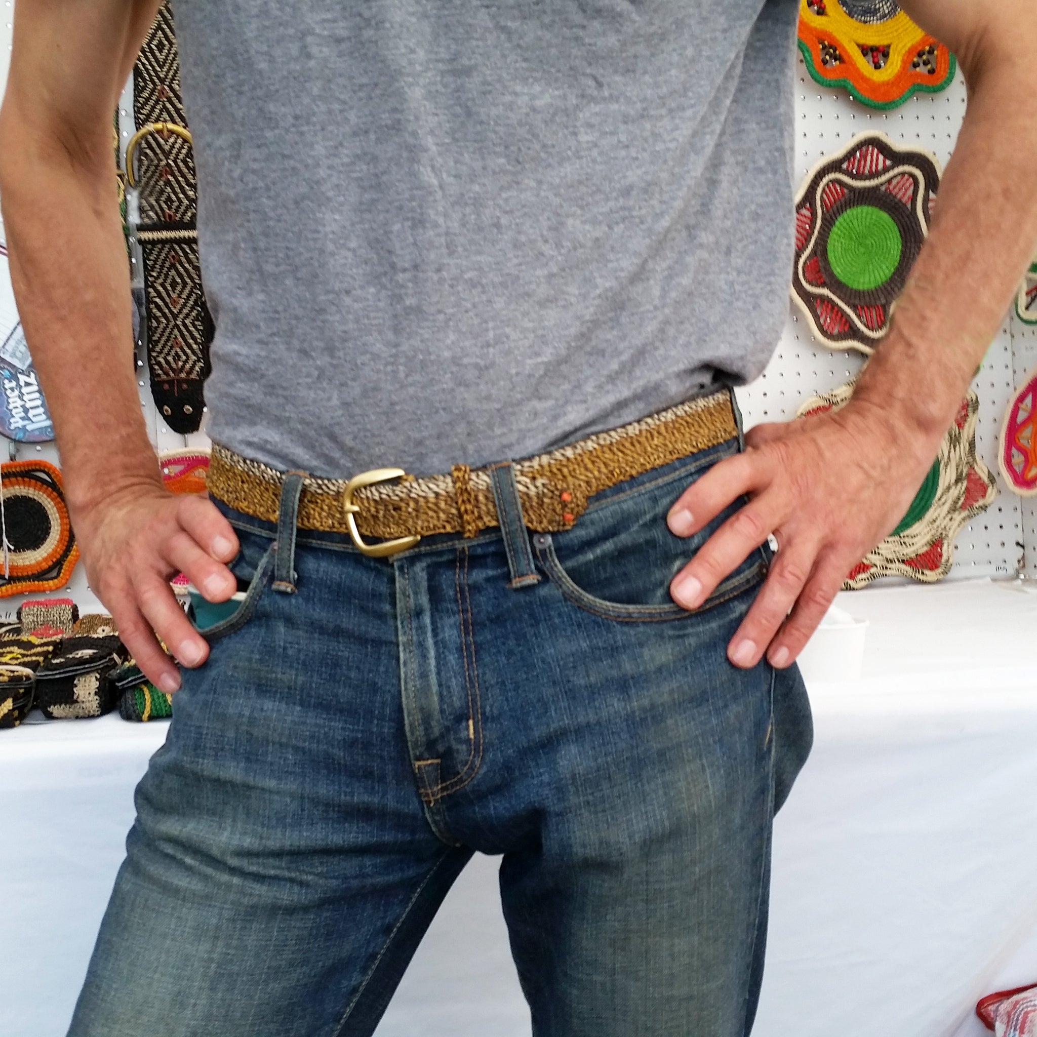 FAIR -TRADE HAND-MADE BELT CASCABEL TROPICAL RATTLESNAKE PATTERN- WOVEN BY PERUVIAN AMAZON ARTISAN - Amazon Ecology