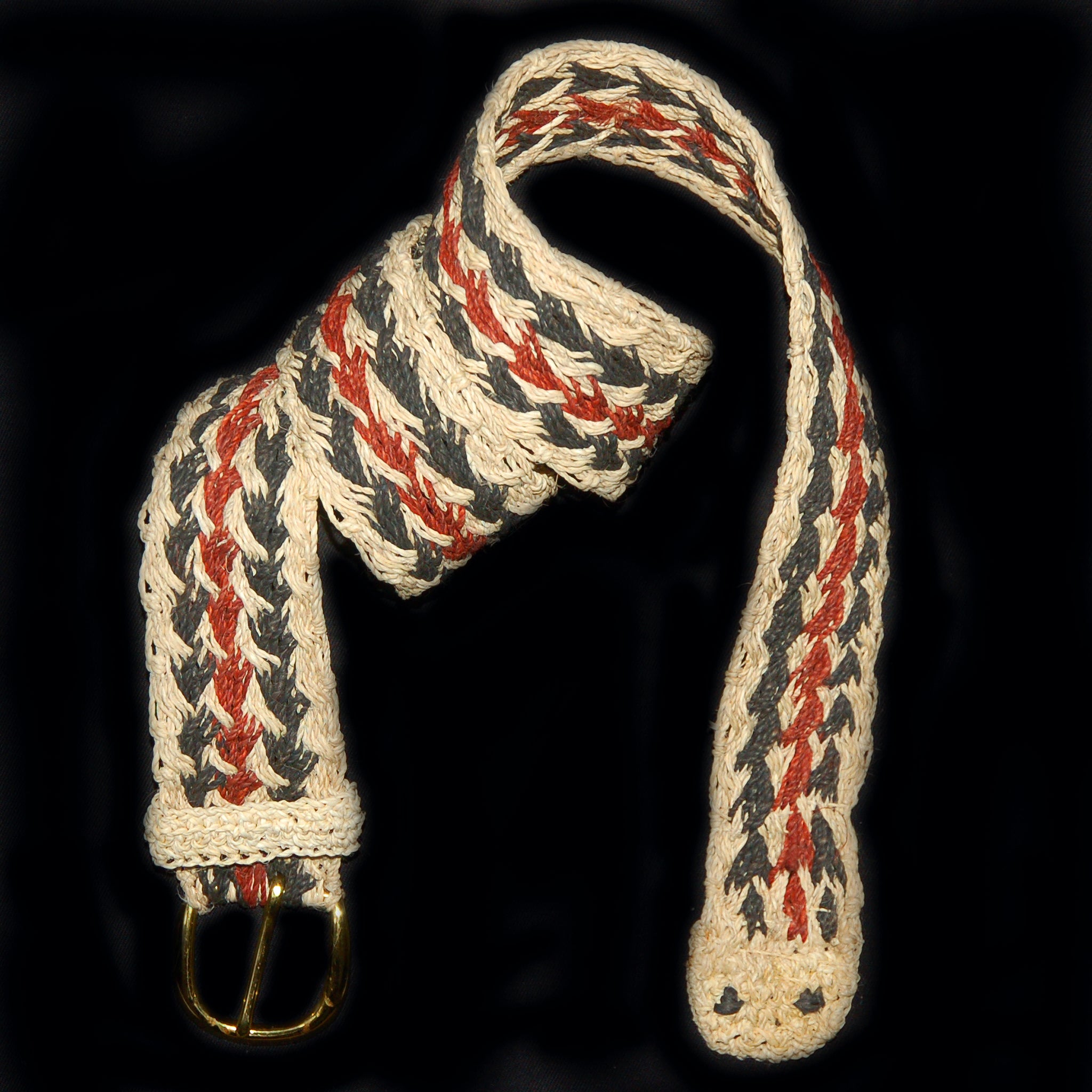 FAIR -TRADE HAND-MADE BELT BUSHMASTER - SHUSHUPE PATTERN 2- WOVEN BY PERUVIAN AMAZON ARTISAN - Amazon Ecology