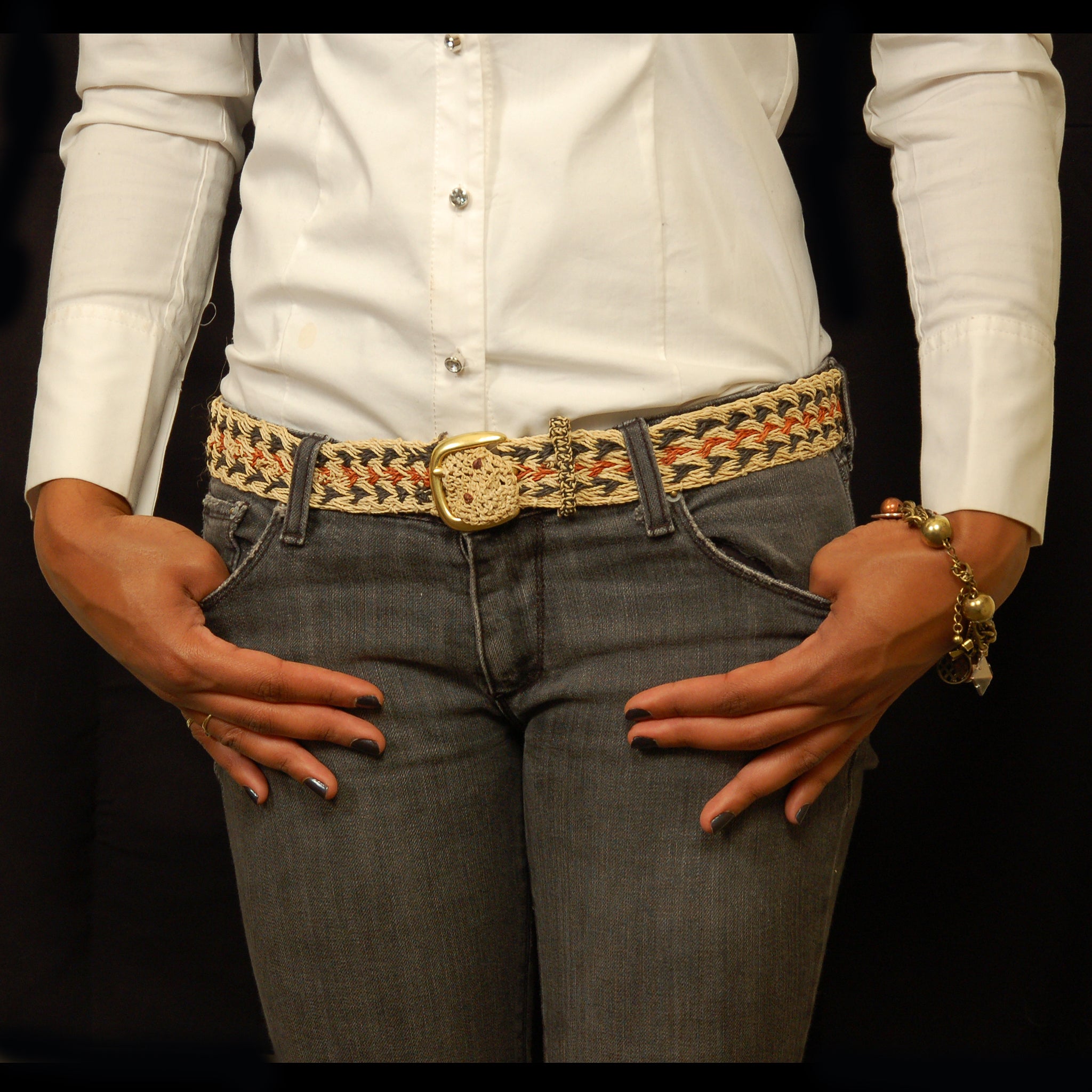 FAIR -TRADE HAND-MADE BELT BUSHMASTER - SHUSHUPE PATTERN 2- WOVEN BY PERUVIAN AMAZON ARTISAN - Amazon Ecology