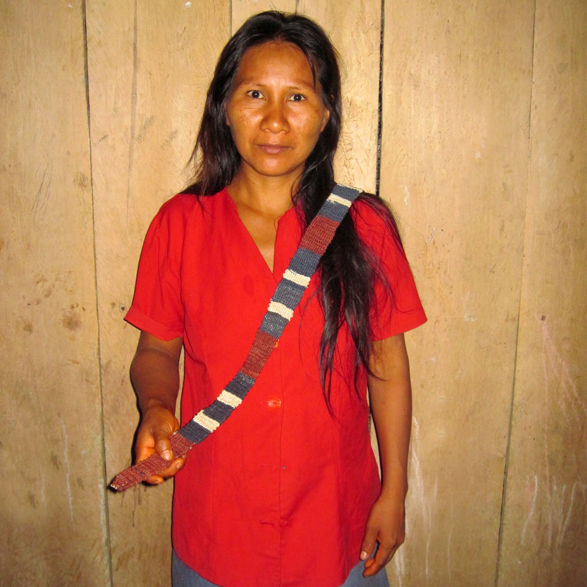 FAIR -TRADE HAND-MADE BELT - RED, BLACK AND WHITE CORAL SNAKE - WOVEN BY PERUVIAN AMAZON ARTISAN - Amazon Ecology