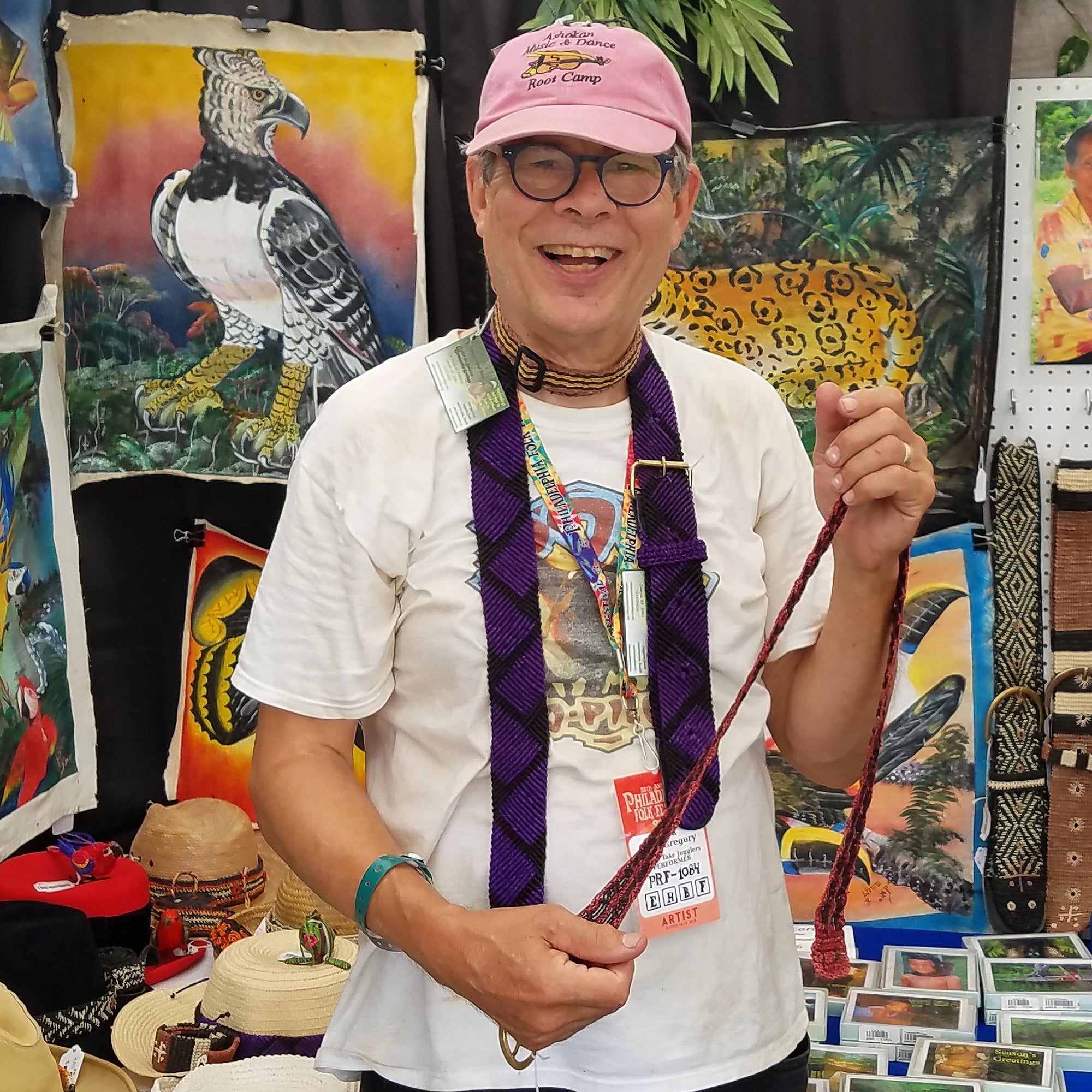 FAIR -TRADE HAND-MADE BELT - RED AND BLACK BOA PATTERN- WOVEN BY PERUVIAN AMAZON ARTISAN - Amazon Ecology