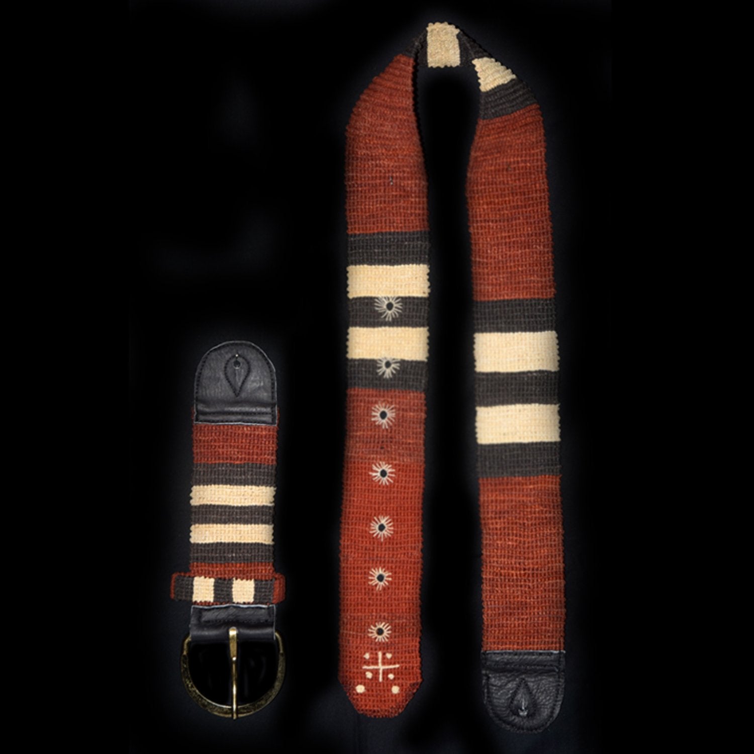 GSL02A: Fair-Trade hand-made Amazon guitar strap - Coral snake model