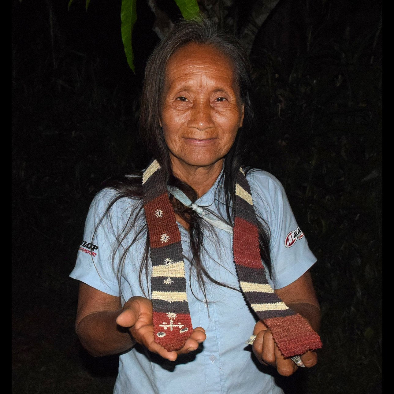 GSL02A: Raquel Lopez with Amazon guitar strap - coral snake model