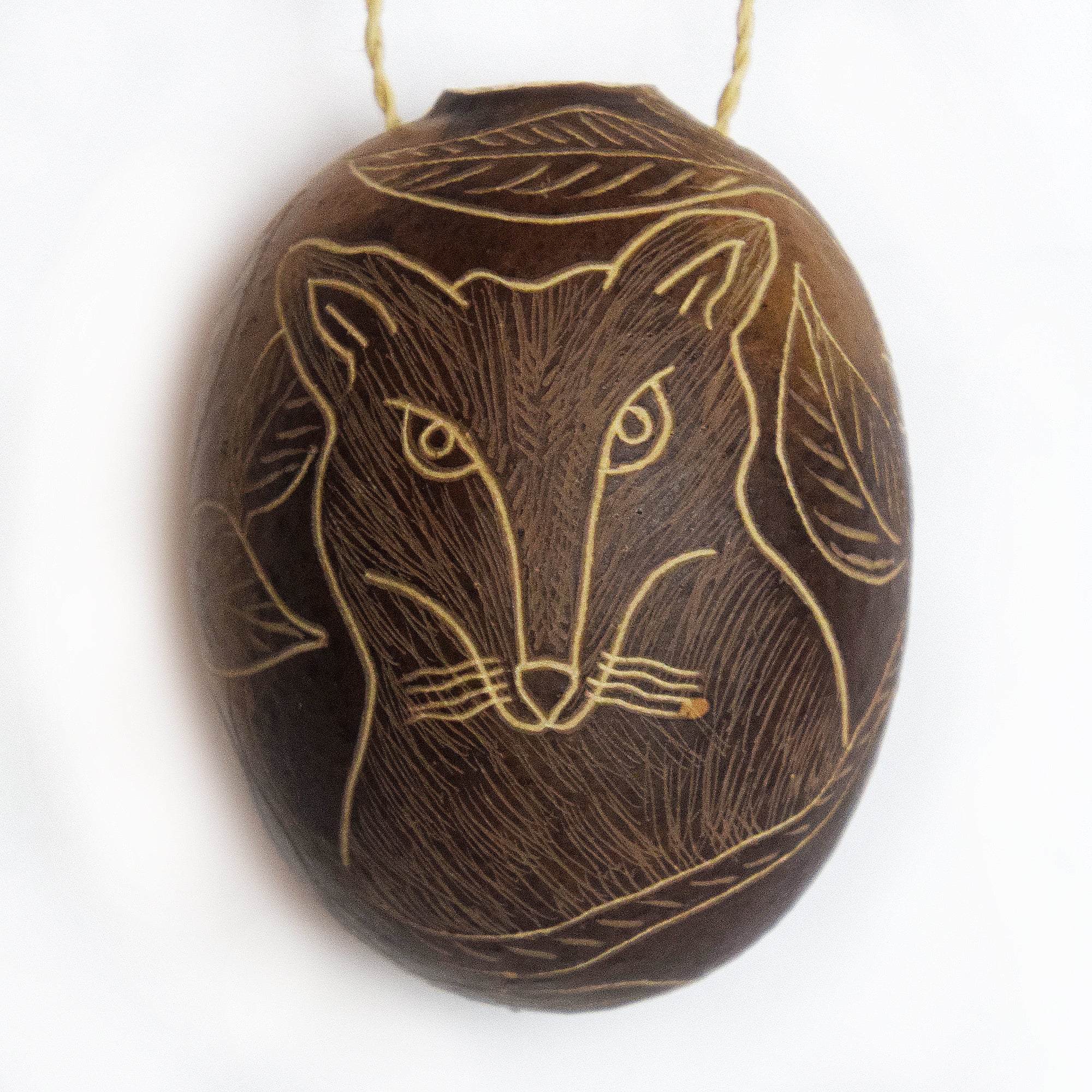 Fox Mammal Calabash Christmas tree ornament and hand rattle - Amazon Ecology