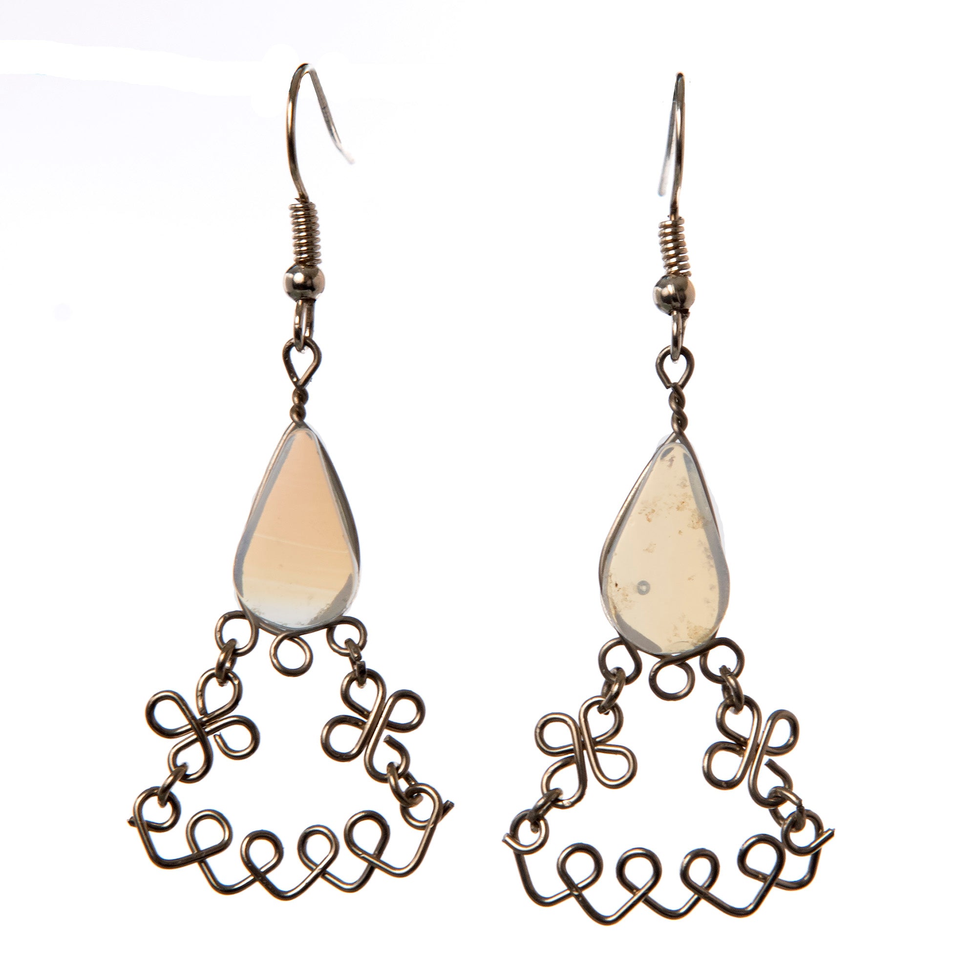 Ethereal Opalite and Silver Wire Dangling Earrings - Amazon Ecology