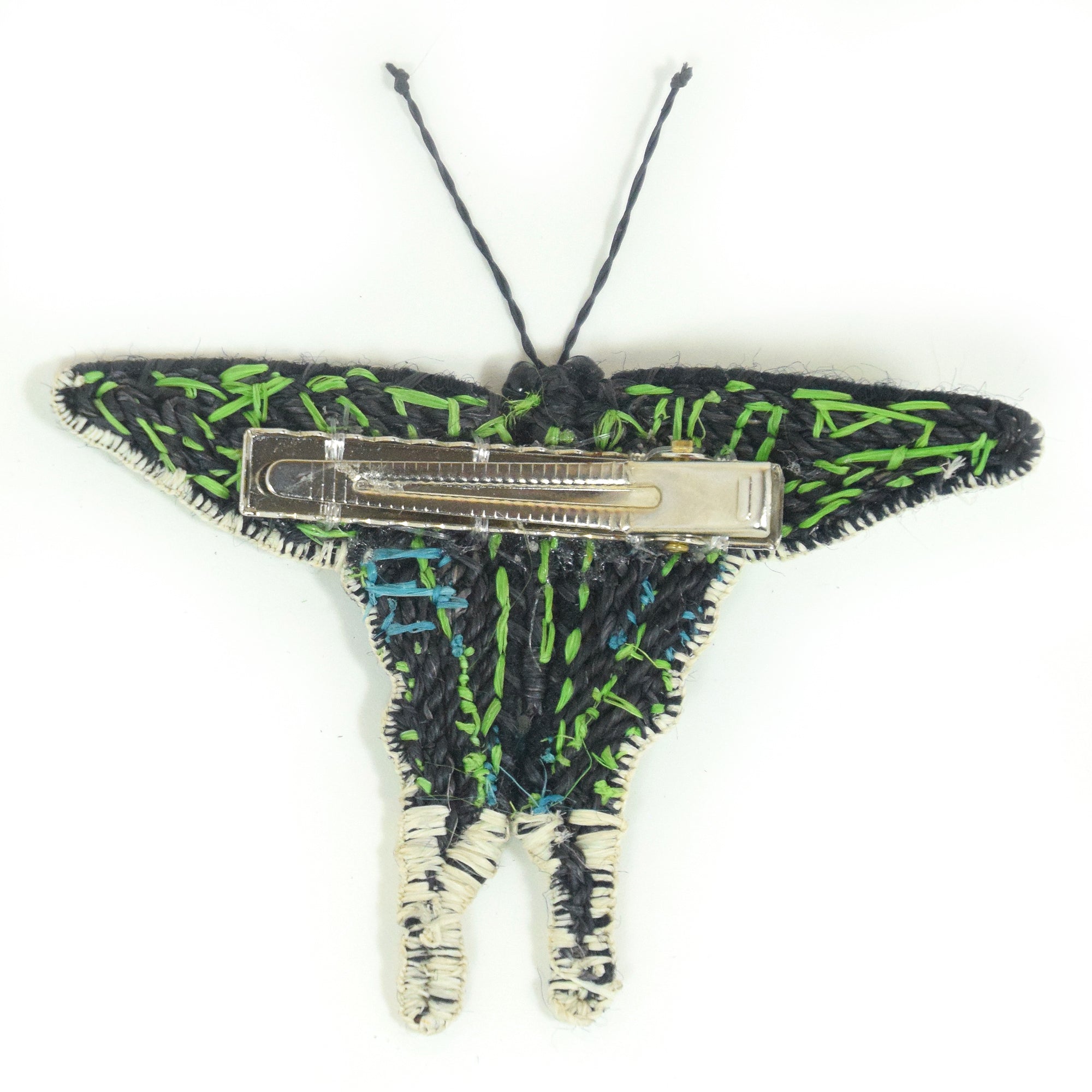 Woven butterfly hair clip barrettes and hat fascinators - Amazon Ecology