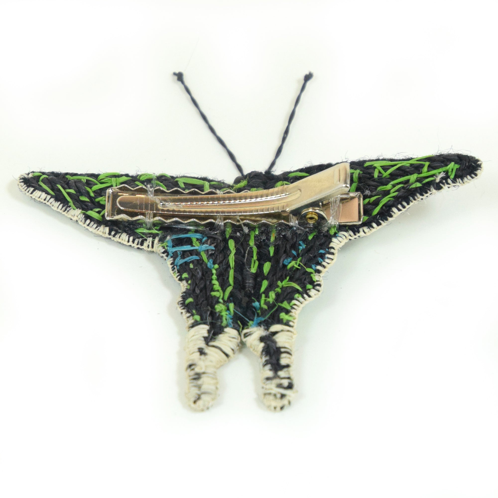 Woven butterfly hair clip barrettes and hat fascinators - Amazon Ecology