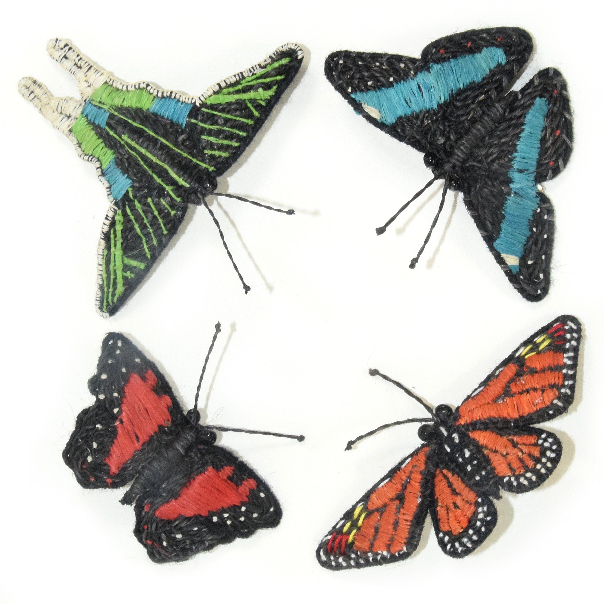 Woven butterfly hair clip barrettes and hat fascinators - Amazon Ecology