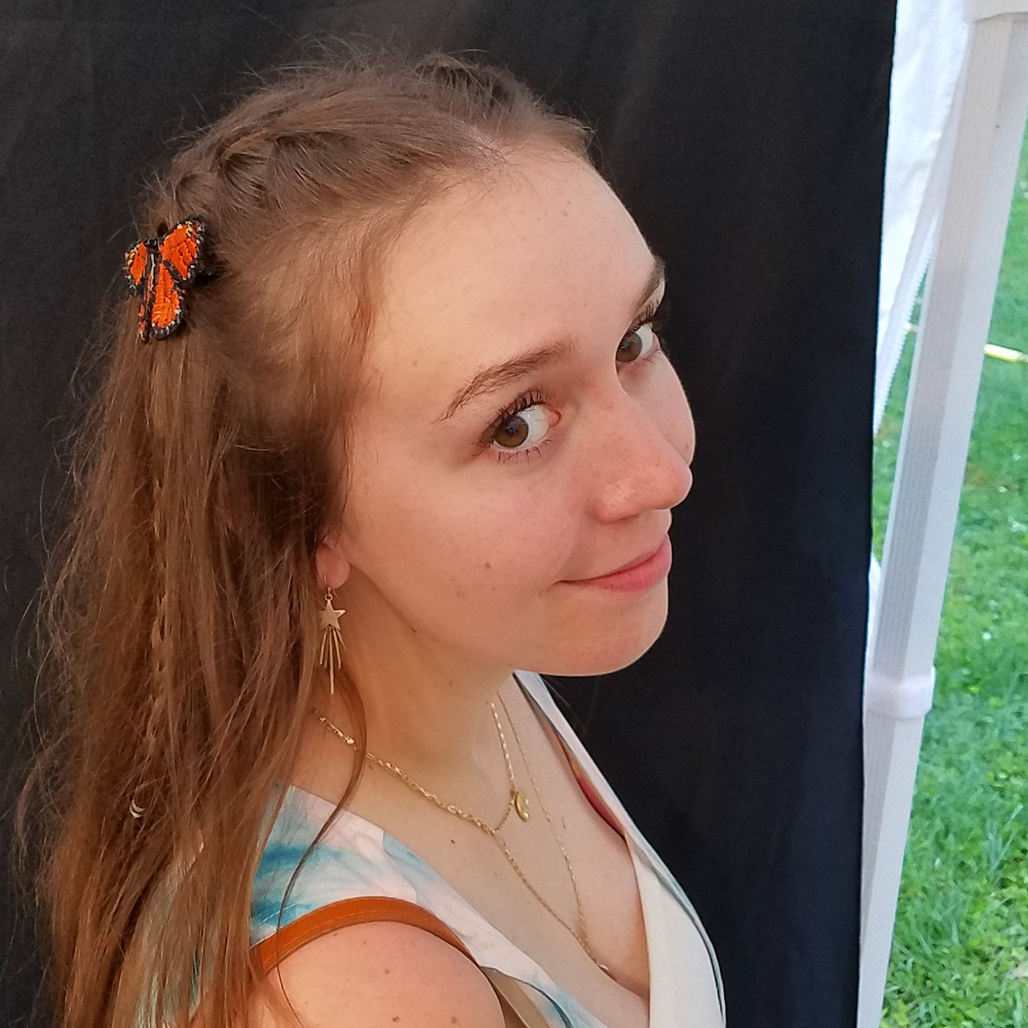 Woven butterfly hair clip barrettes and hat fascinators - Amazon Ecology