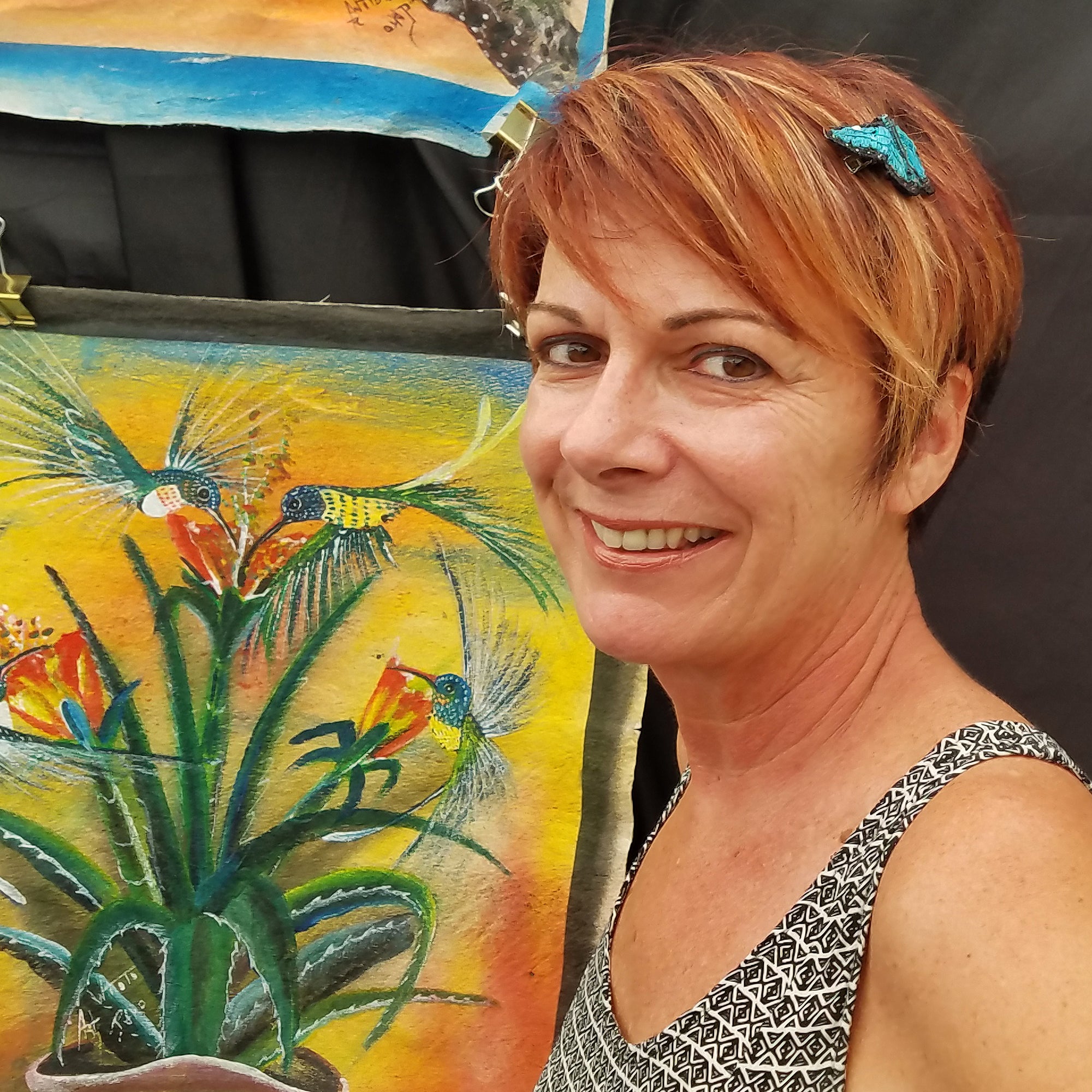 Woven butterfly hair clip barrettes and hat fascinators - Amazon Ecology