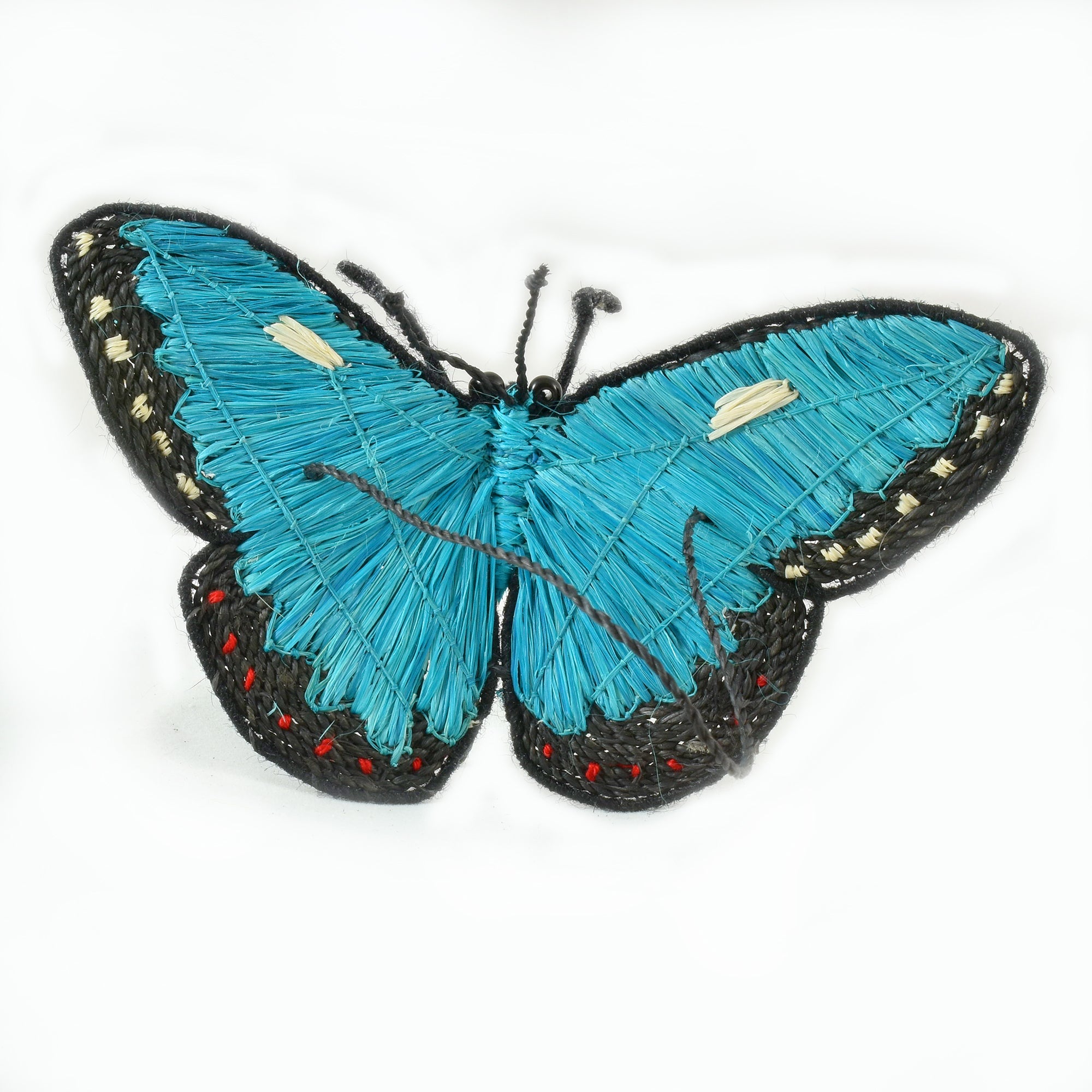 Woven butterfly hair clip barrettes and hat fascinators - Amazon Ecology