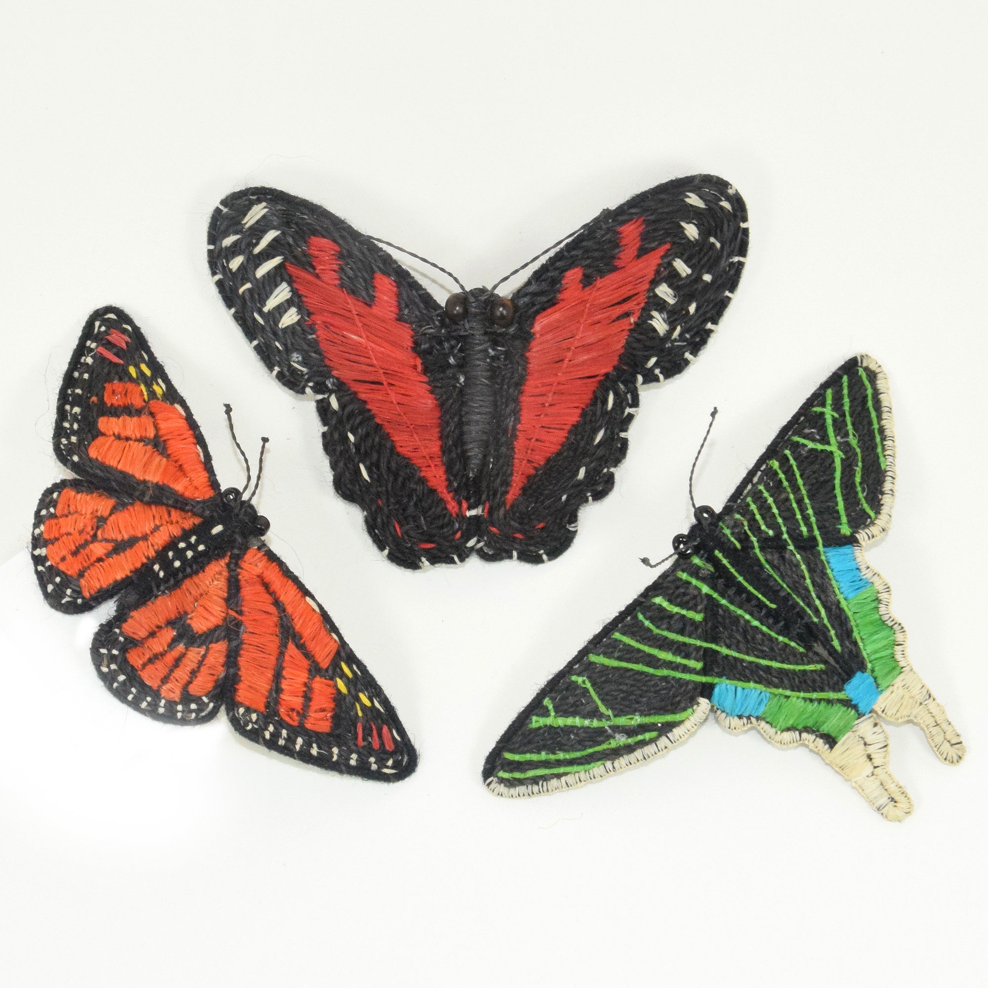 Woven butterfly hair barrettes - Amazon Ecology