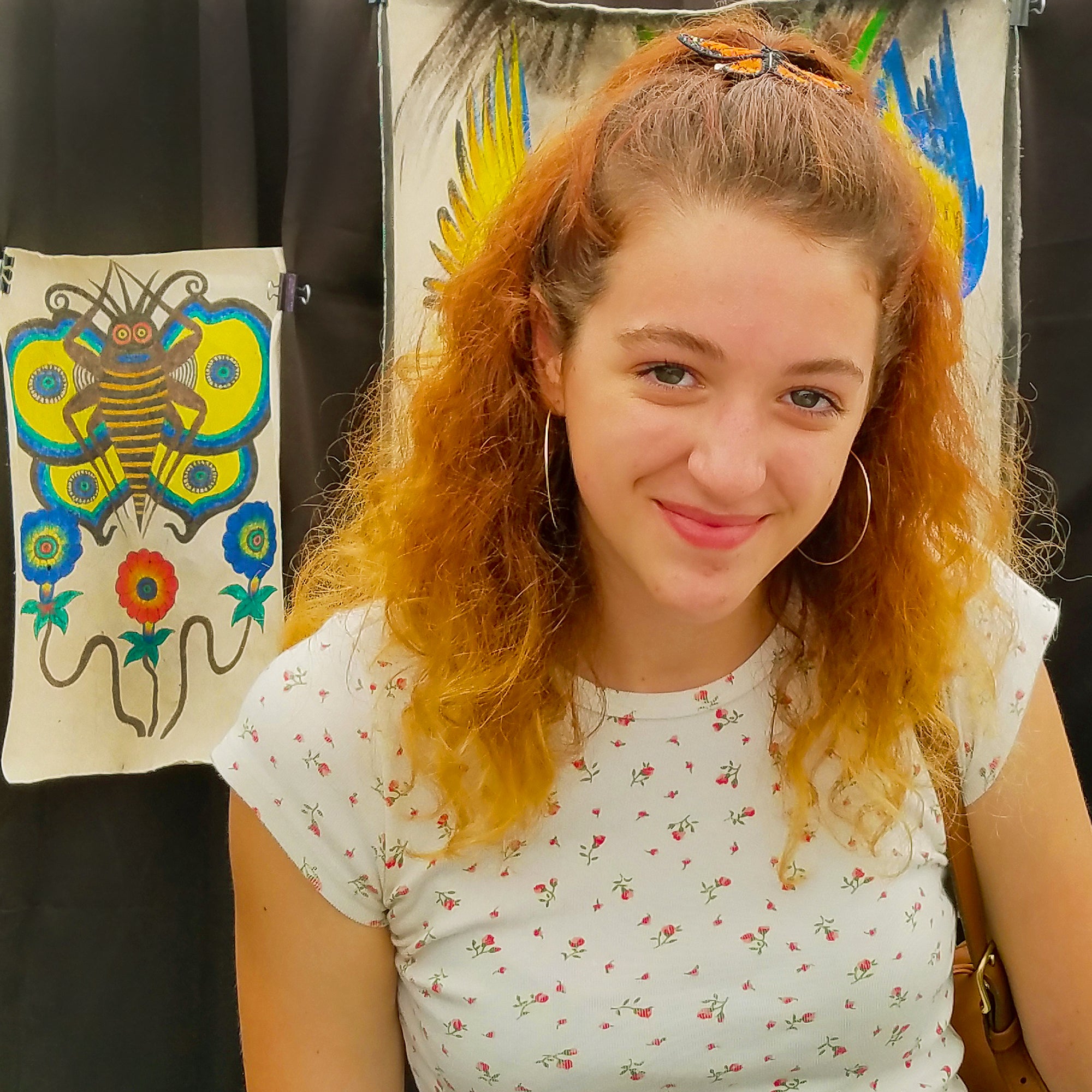 Woven butterfly hair barrettes - Amazon Ecology