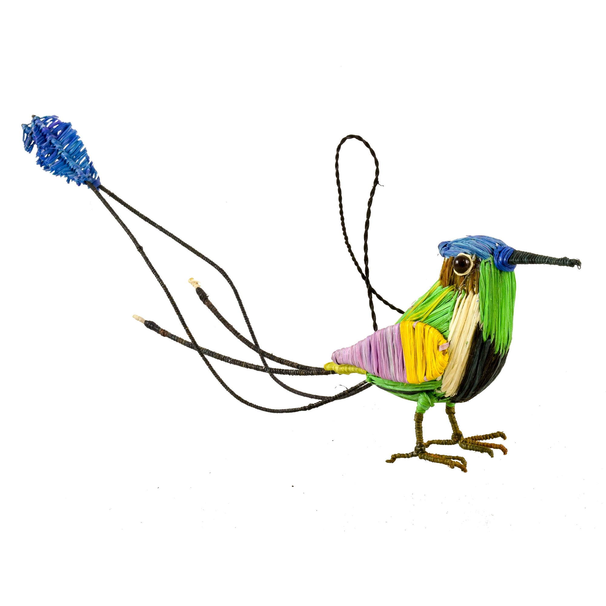 FAIR -TRADE CHRISTMAS TREE ORNAMENT - MARVELOUS SPATULE TAIL HUMMINGBIRD - WOVEN BY PERUVIAN AMAZON ARTISAN - Amazon Ecology