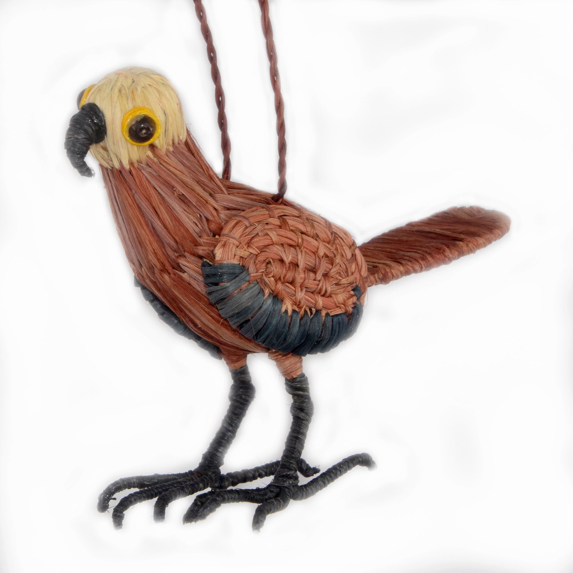 BLACK-COLLARED HAWK BIRD - FAIR-TRADE CHRISTMAS TREE ORNAMENT - WOVEN BY PERUVIAN AMAZON ARTISAN - Amazon Ecology