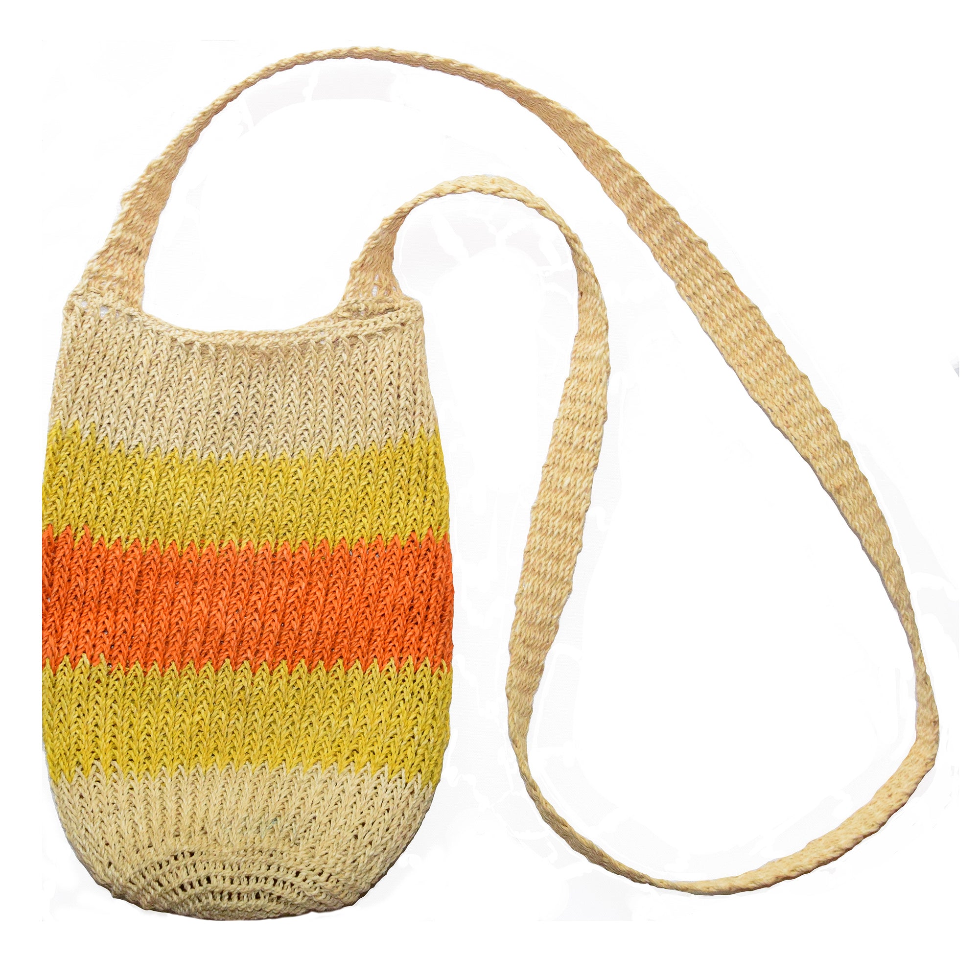 Fair-Trade Bottle Carrier/Wine Tote with orange and yellow bands - Amazon Ecology