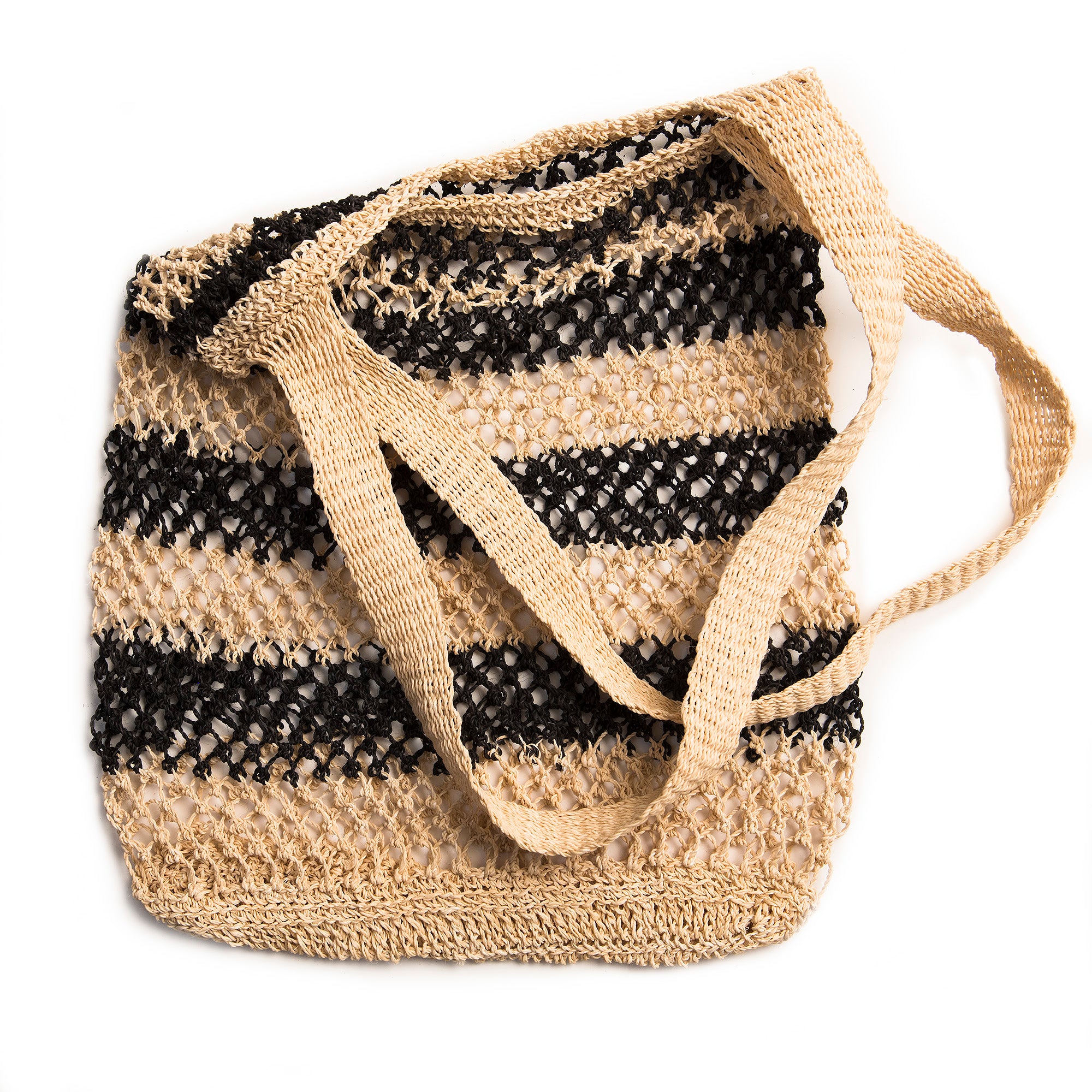 Handmade Open Weave Striped Double Strap Bags from the Peruvian Amazon - Amazon Ecology