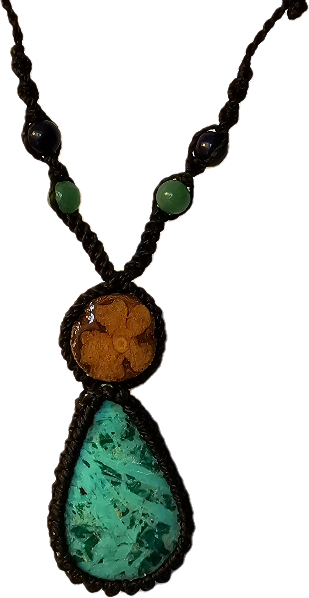 Ayahuasca vine and stone necklace