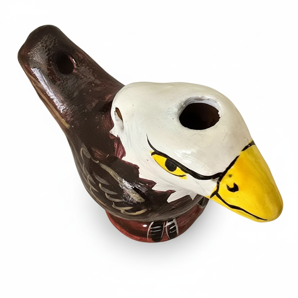 Bald eagle ceramic bird water whistle from the Peruvian Amazon - Amazon Ecology