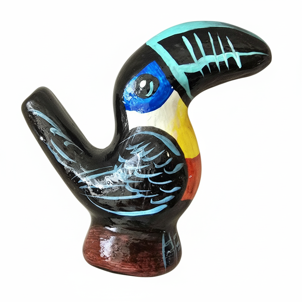Toucan Ceramic water whistle from the Peruvian Amazon