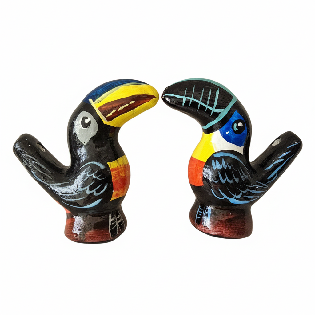 Toucan Ceramic water whistle from the Peruvian Amazon