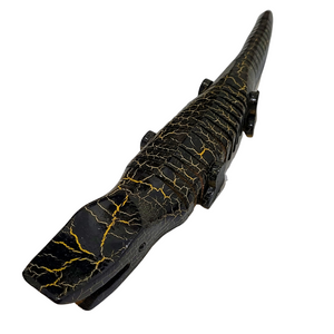 SLINKY WOODEN SNAKES AND CAIMAN - CARVED BY PERUVIAN AMAZON ARTISAN