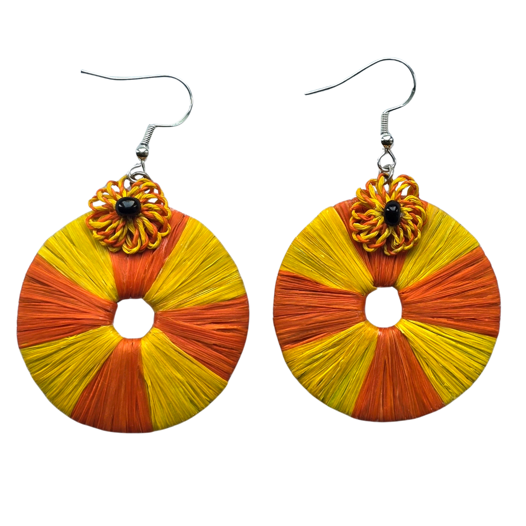 Chambira colorful donut earrings - made by artisans from the Peruvian Amazon