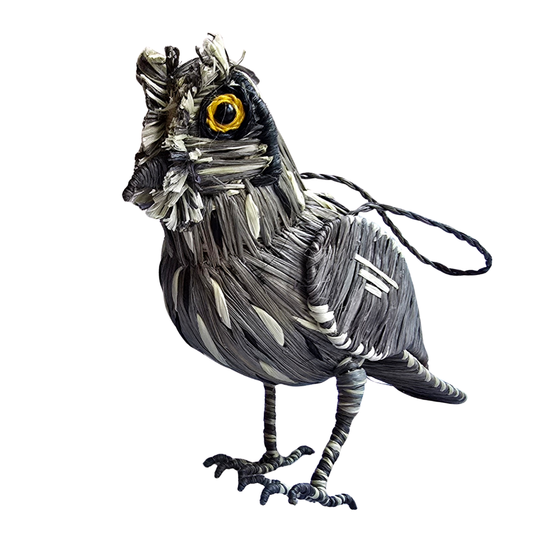 SCREECH OWL BIRD FAIR -TRADE ORNAMENT AND DECORATION- WOVEN BY PERUVIAN AMAZON ARTISAN