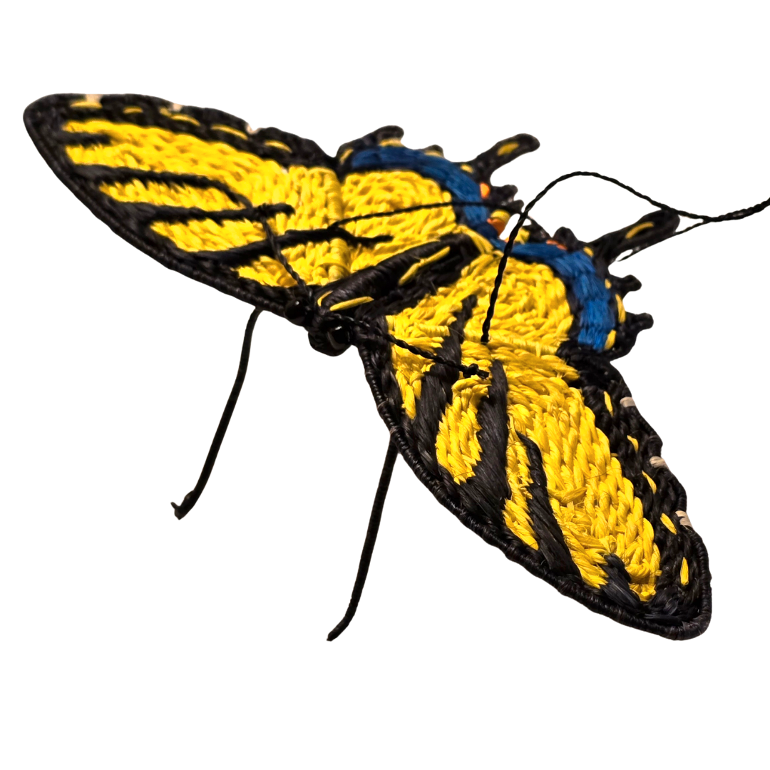 BUTTERFLY WOVEN INSECT ORNAMENT - HAND-MADE BY ARTISAN FROM THE PERUVIAN AMAZON
