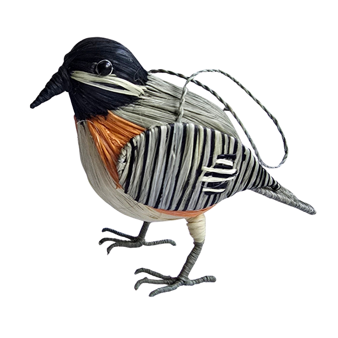 CHICKADEE- FAIR TRADE CHRISTMAS TREE ORNAMENT - WOVEN BY PERUVIAN AMAZON ARTISAN
