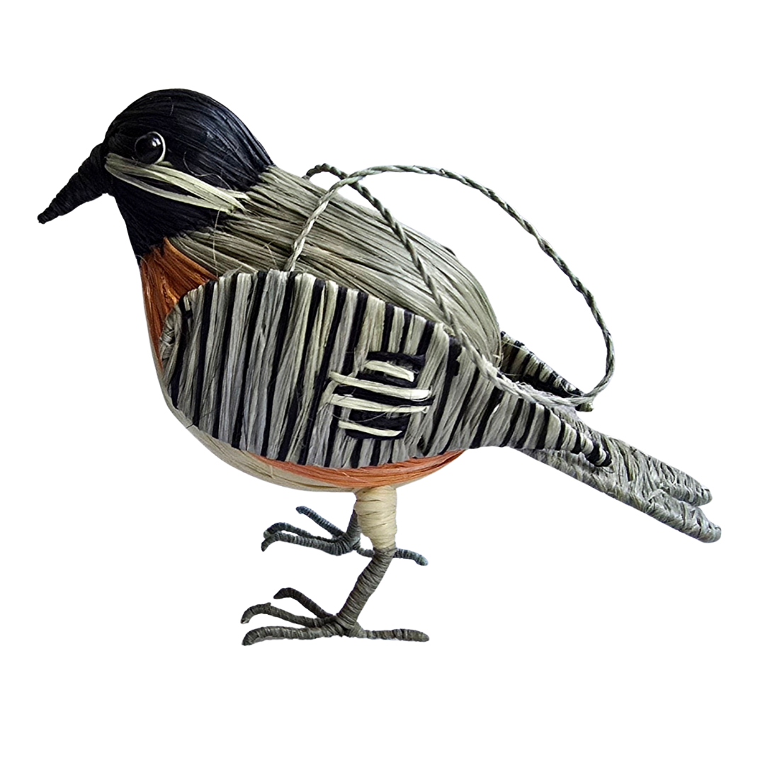 CHICKADEE- FAIR TRADE CHRISTMAS TREE ORNAMENT - WOVEN BY PERUVIAN AMAZON ARTISAN