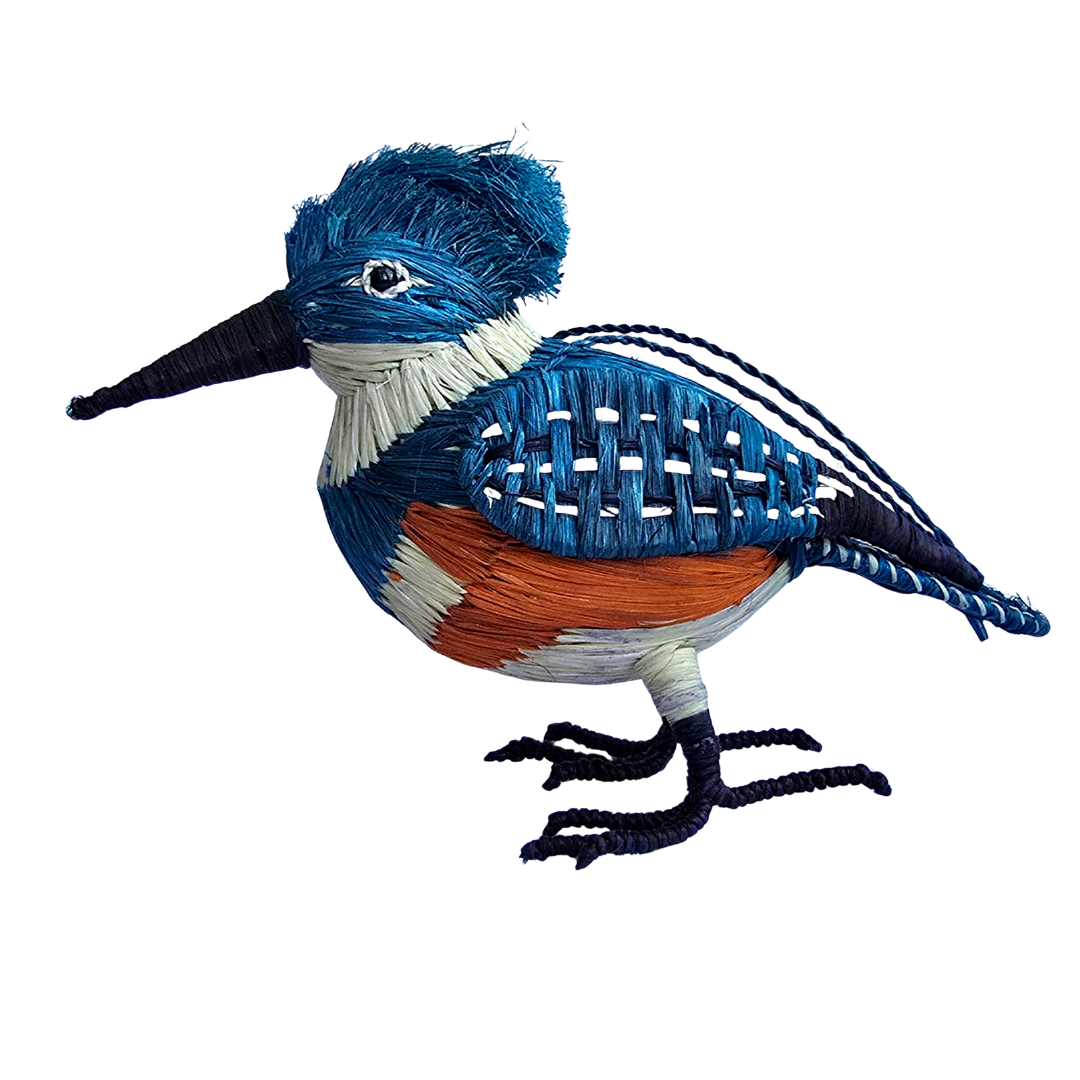 KINGFISHER WOVEN BIRD FAIR-TRADE CHRISTMAS TREE ORNAMENT - WOVEN BY PERUVIAN AMAZON ARTISAN