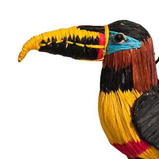 CHESTNUT-EARED ARACARI BIRD - FAIR-TRADE CHRISTMAS TREE ORNAMENT - WOVEN BY PERUVIAN AMAZON ARTISAN - Amazon Ecology