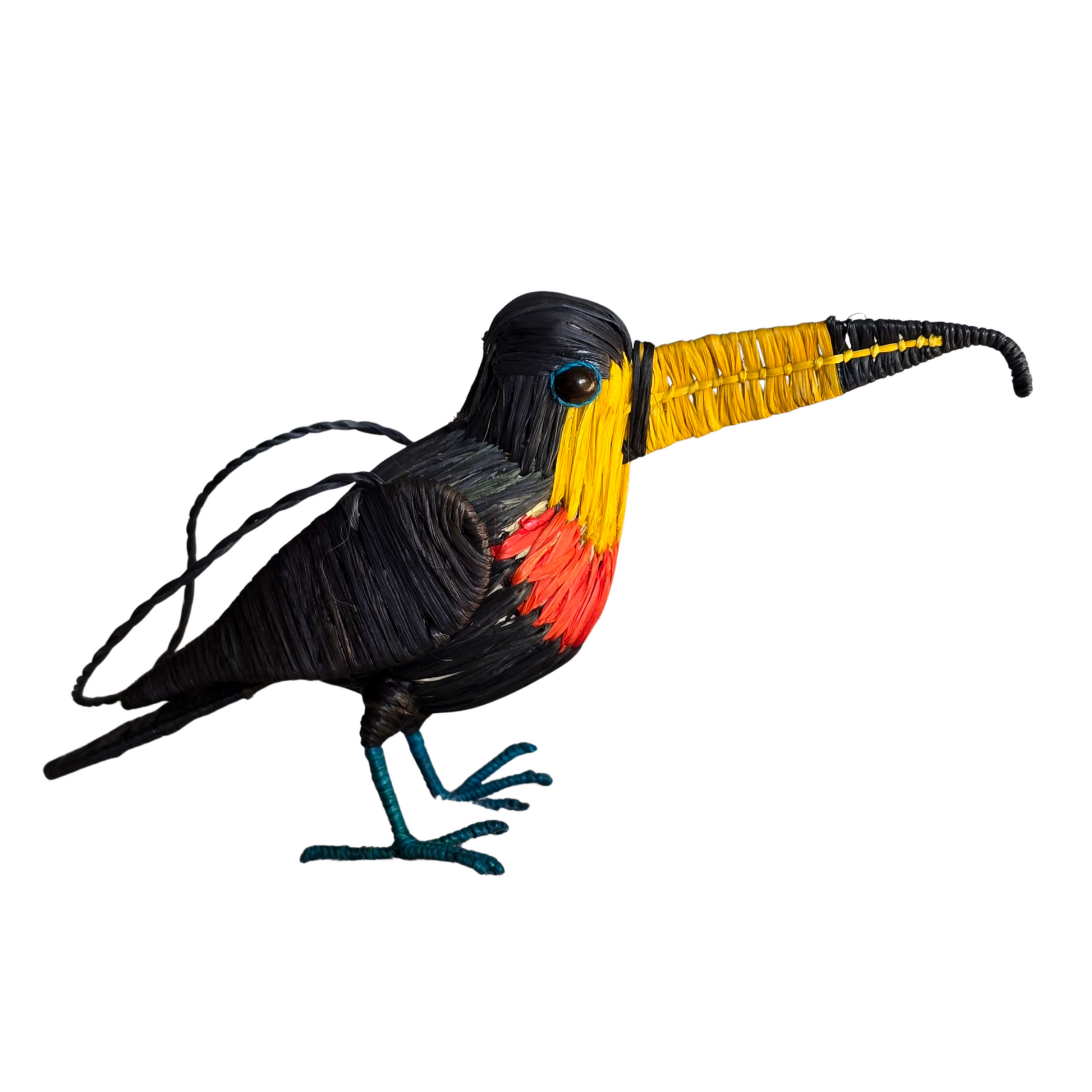 CHESTNUT-EARED ARACARI BIRD - FAIR-TRADE CHRISTMAS TREE ORNAMENT - WOVEN BY PERUVIAN AMAZON ARTISAN - Amazon Ecology