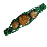 Macrame bracelet with 3 pieces of ayahuasca - made by Peruvian Amazon artisan - Amazon Ecology