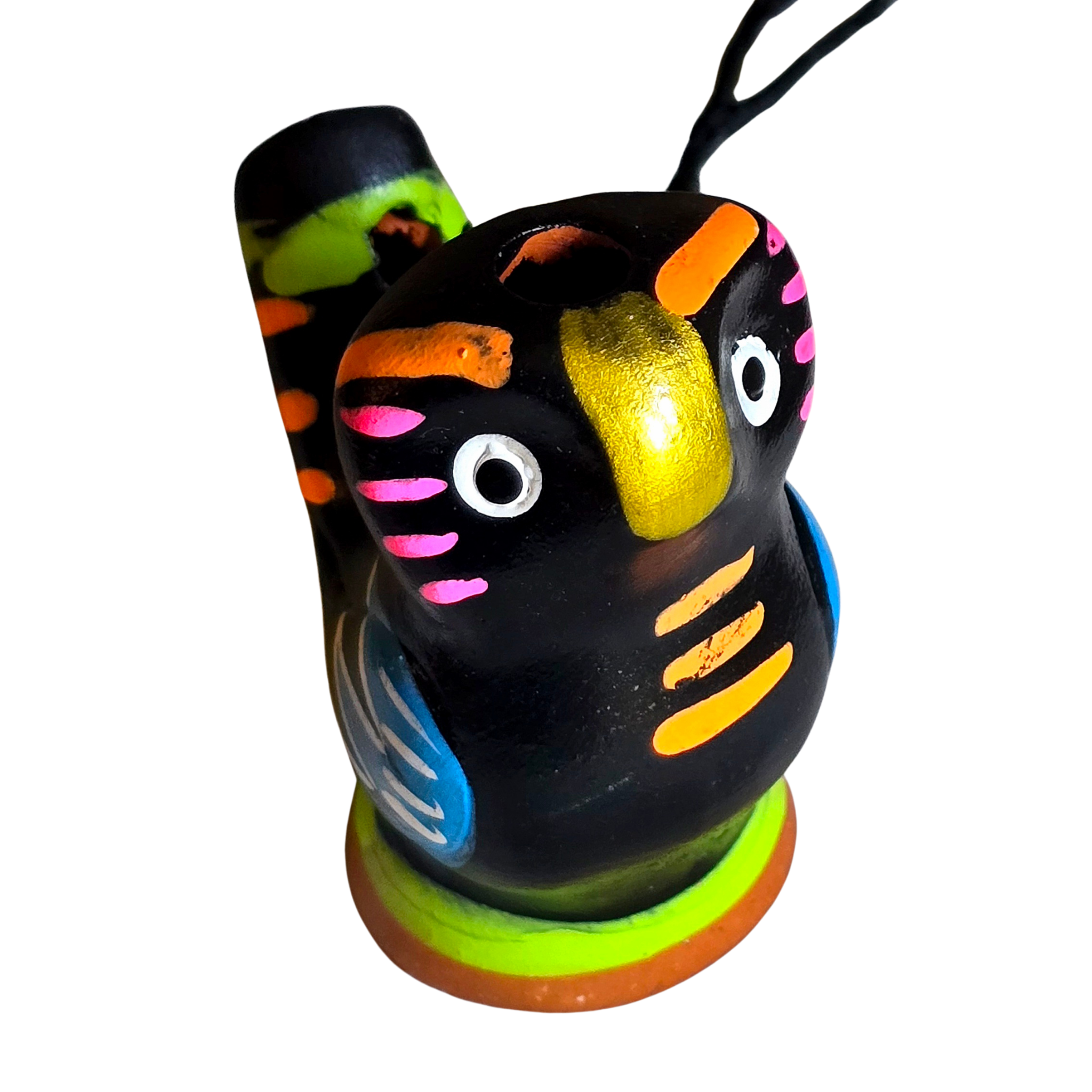 Owl ceramic bird water whistle from the Peruvian Amazon - Amazon Ecology
