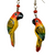 Parrot Balsa Wood Earrings - made by artisans from the Peruvian Amazon