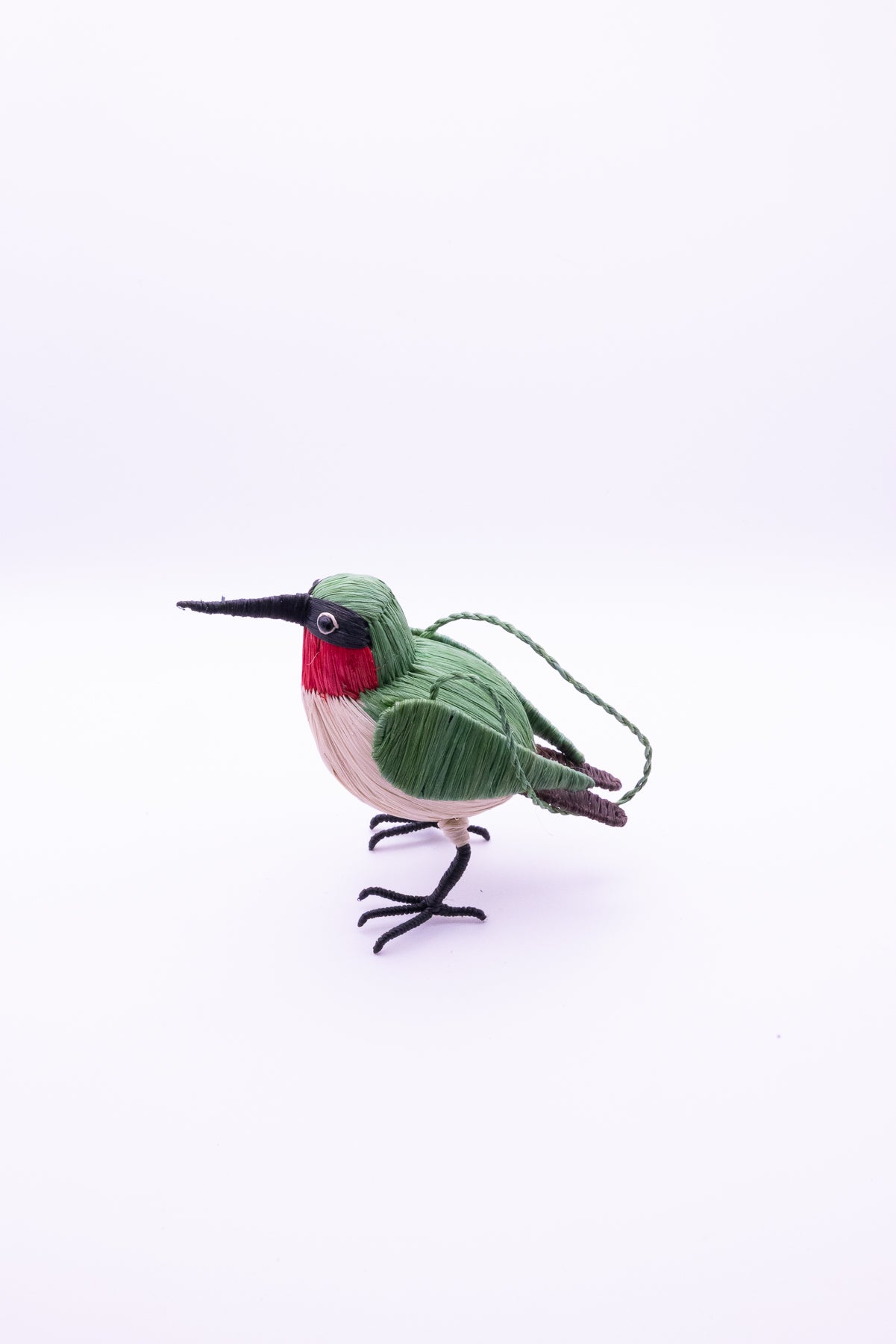 RUBY-THROATED HUMMINGBIRD - FAIR TRADE ORNAMENT- WOVEN BY PERUVIAN AMAZON ARTISAN - Amazon Ecology