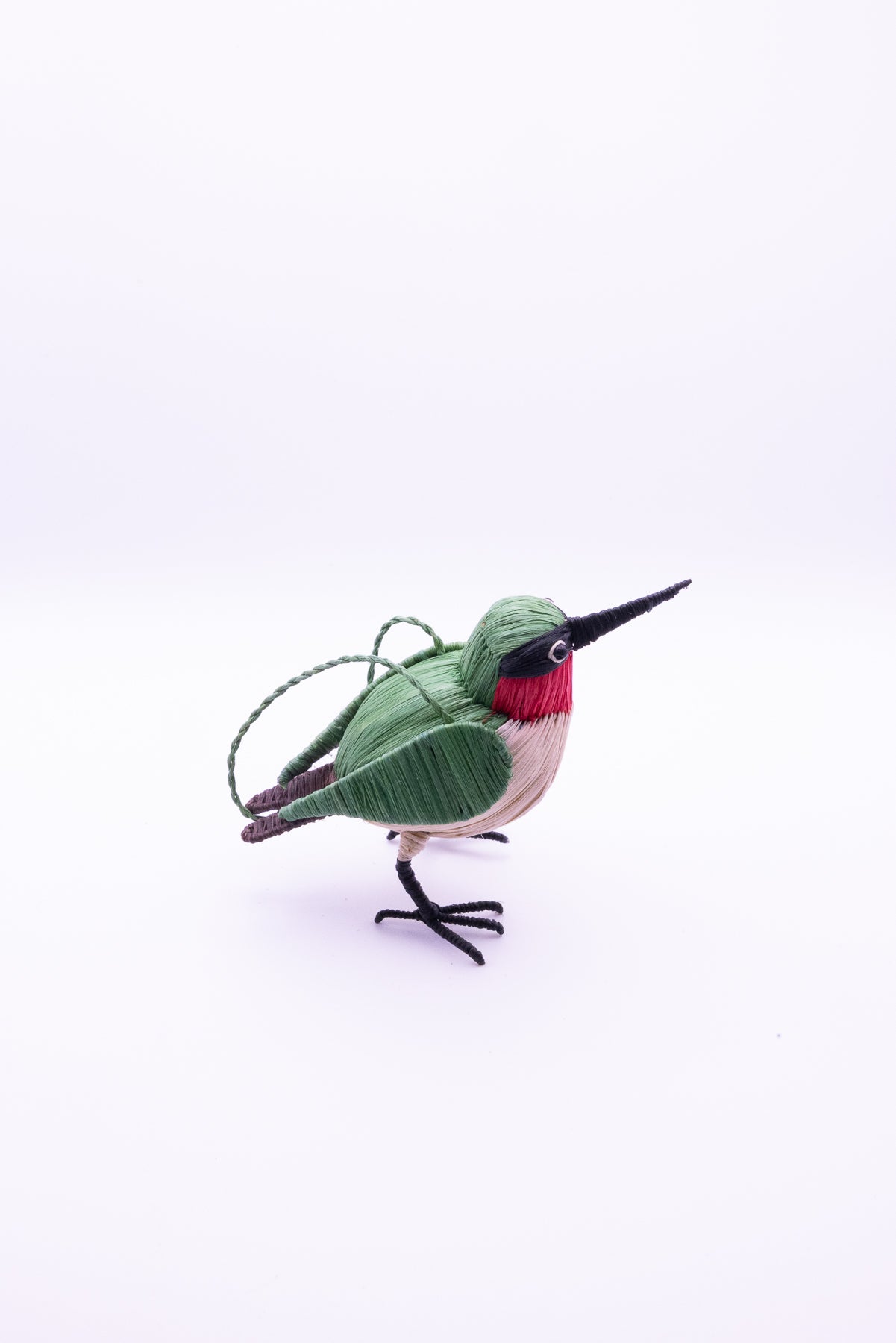 RUBY-THROATED HUMMINGBIRD - FAIR TRADE ORNAMENT- WOVEN BY PERUVIAN AMAZON ARTISAN - Amazon Ecology